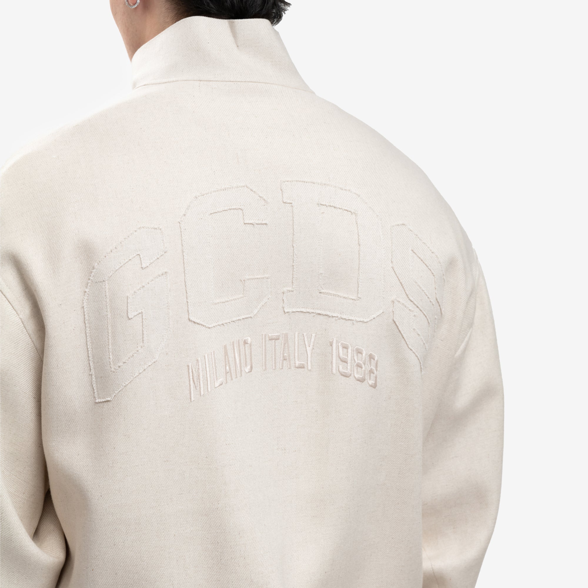 GCDS Linen Logo Track Top Off White - 5