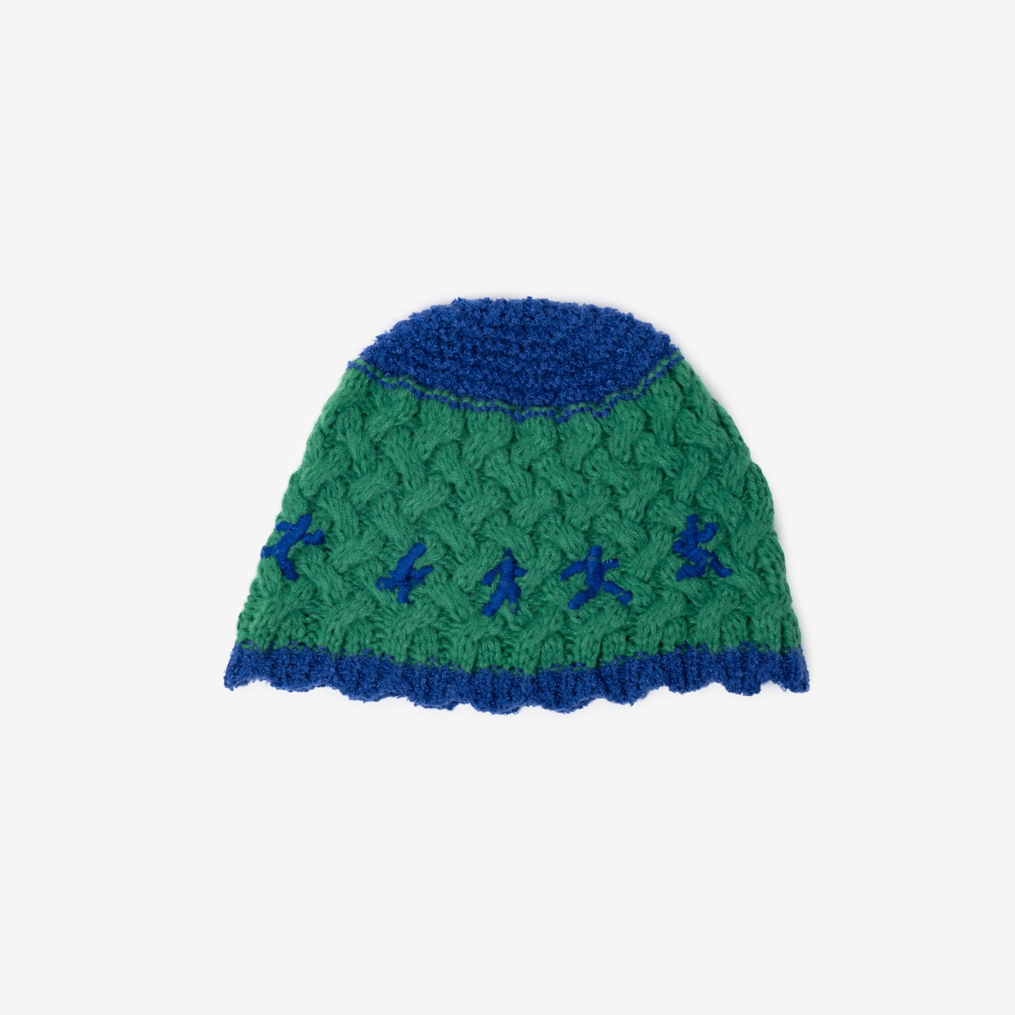 KidSuper Running Man Crotchet Hat Green Blue - 1