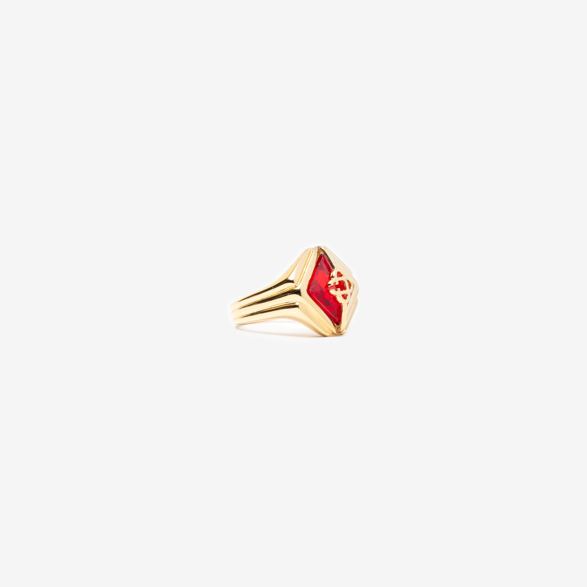 Casablanca Gold Plated Crystal Ring Red - 3