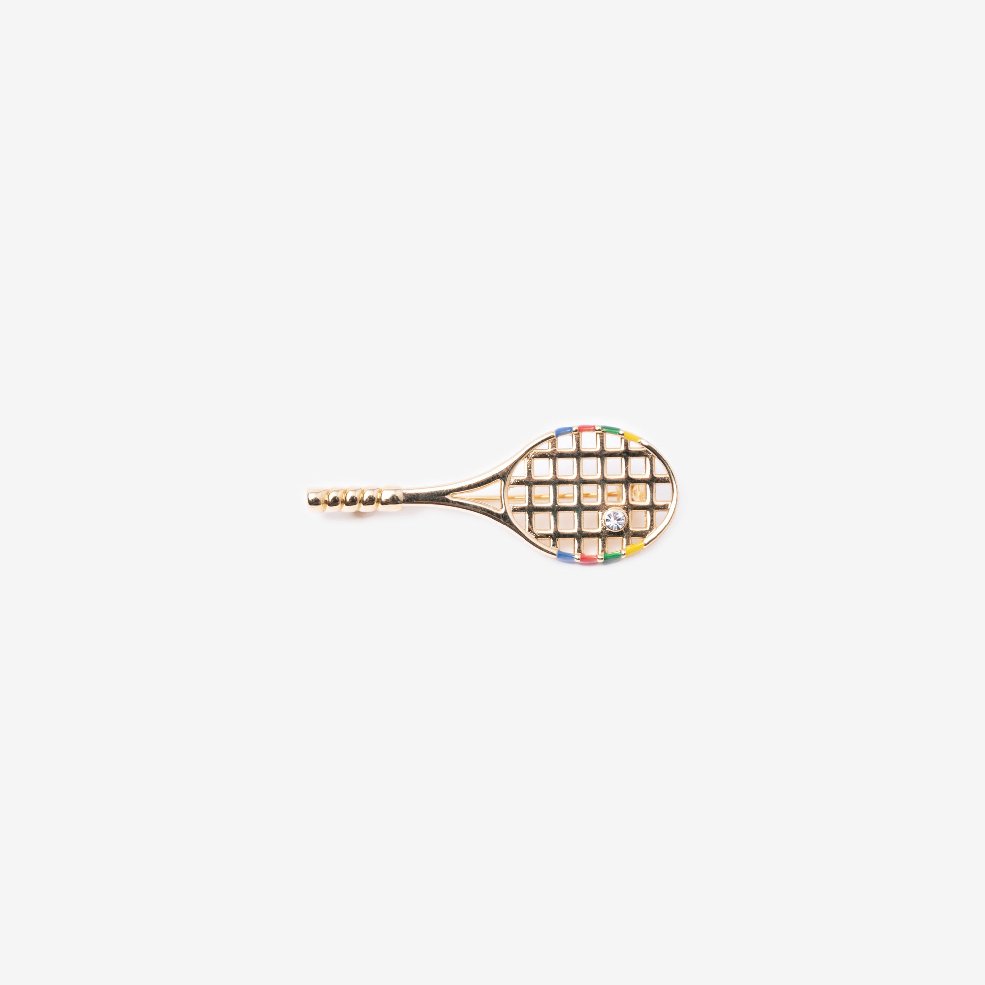 Casablanca Gold Plated Tennis Racket Brooch Gold - 1