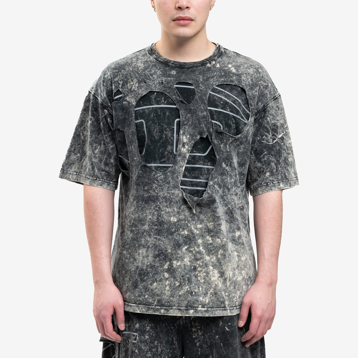 DIESEL Mens Peel Oval Boxy T-Shirt in Black