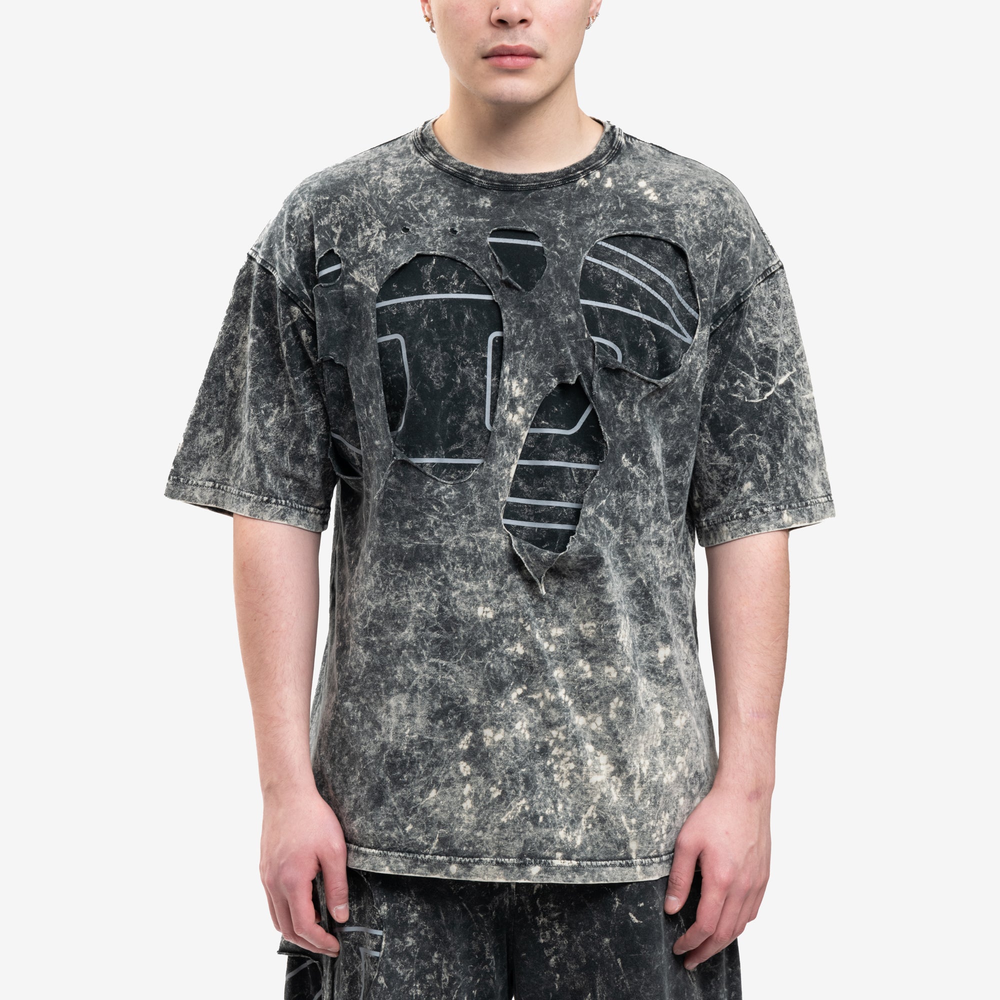 DIESEL Peel Oval Boxy T-Shirt Black - 1