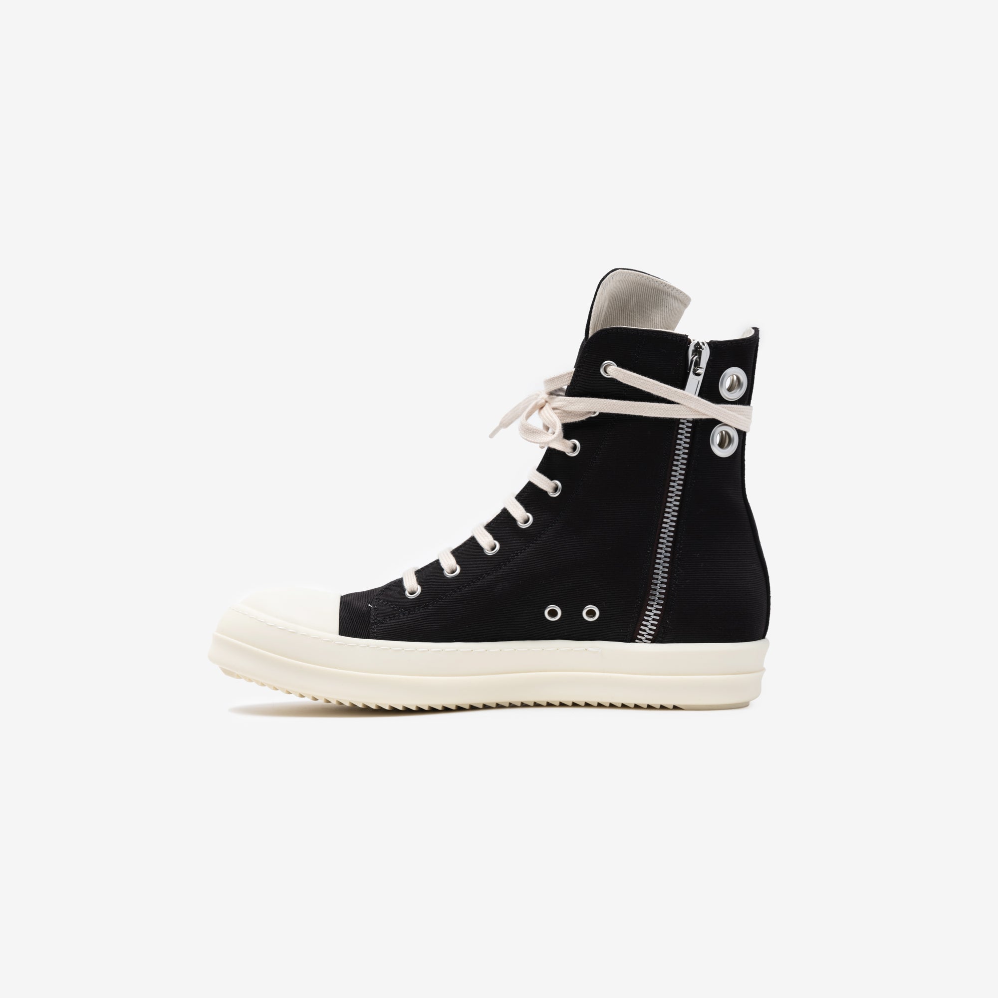 Rick Owens DRKSHDW Womens High - Top Canvas Sneakers Black - 3