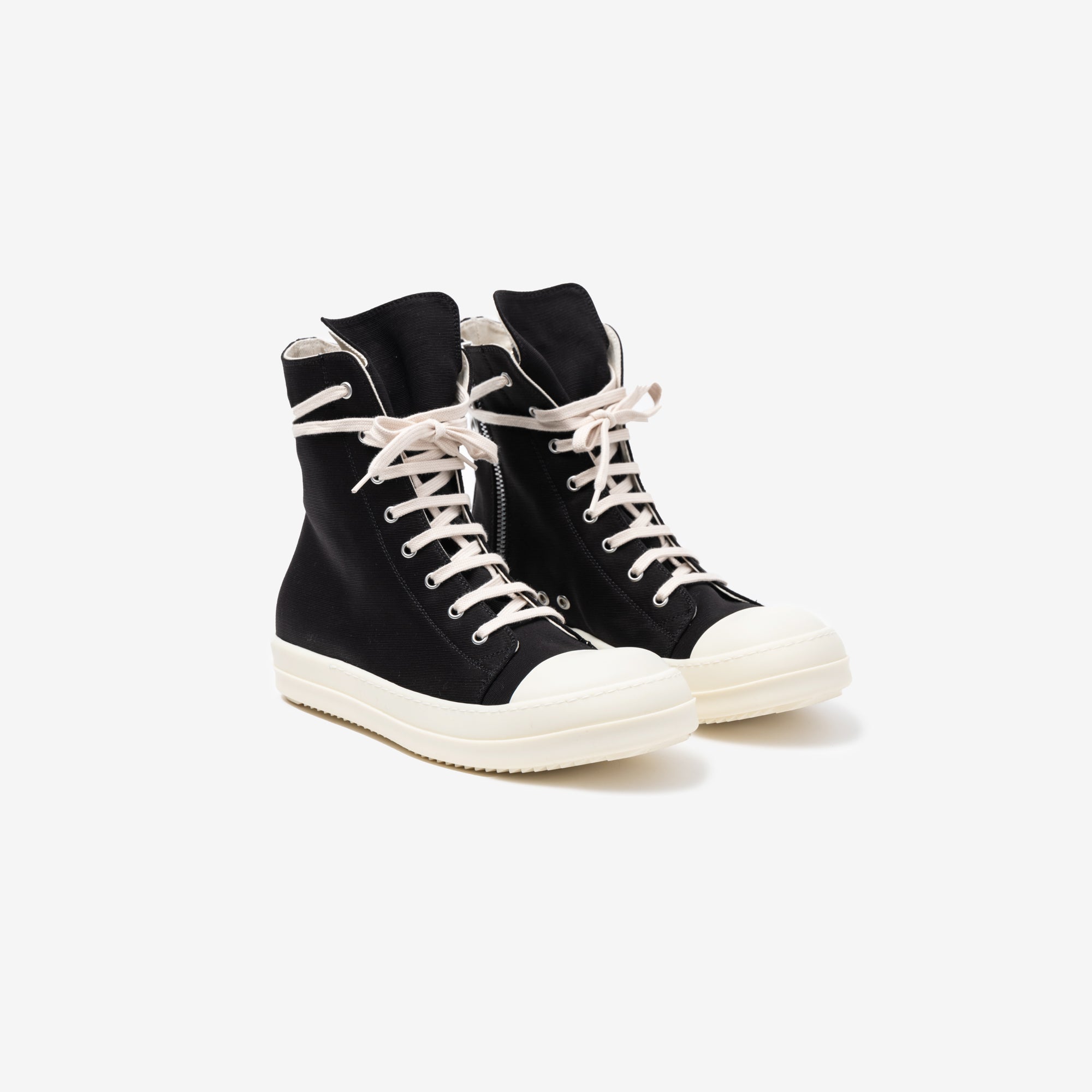Rick Owens DRKSHDW High - Top Canvas Sneakers Black - 1