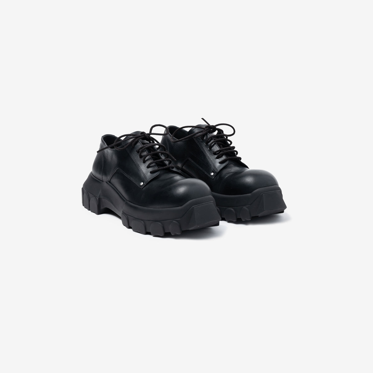 Rick Owens Men Shoes Lido Laceup Bozo Tractor Boots in Black