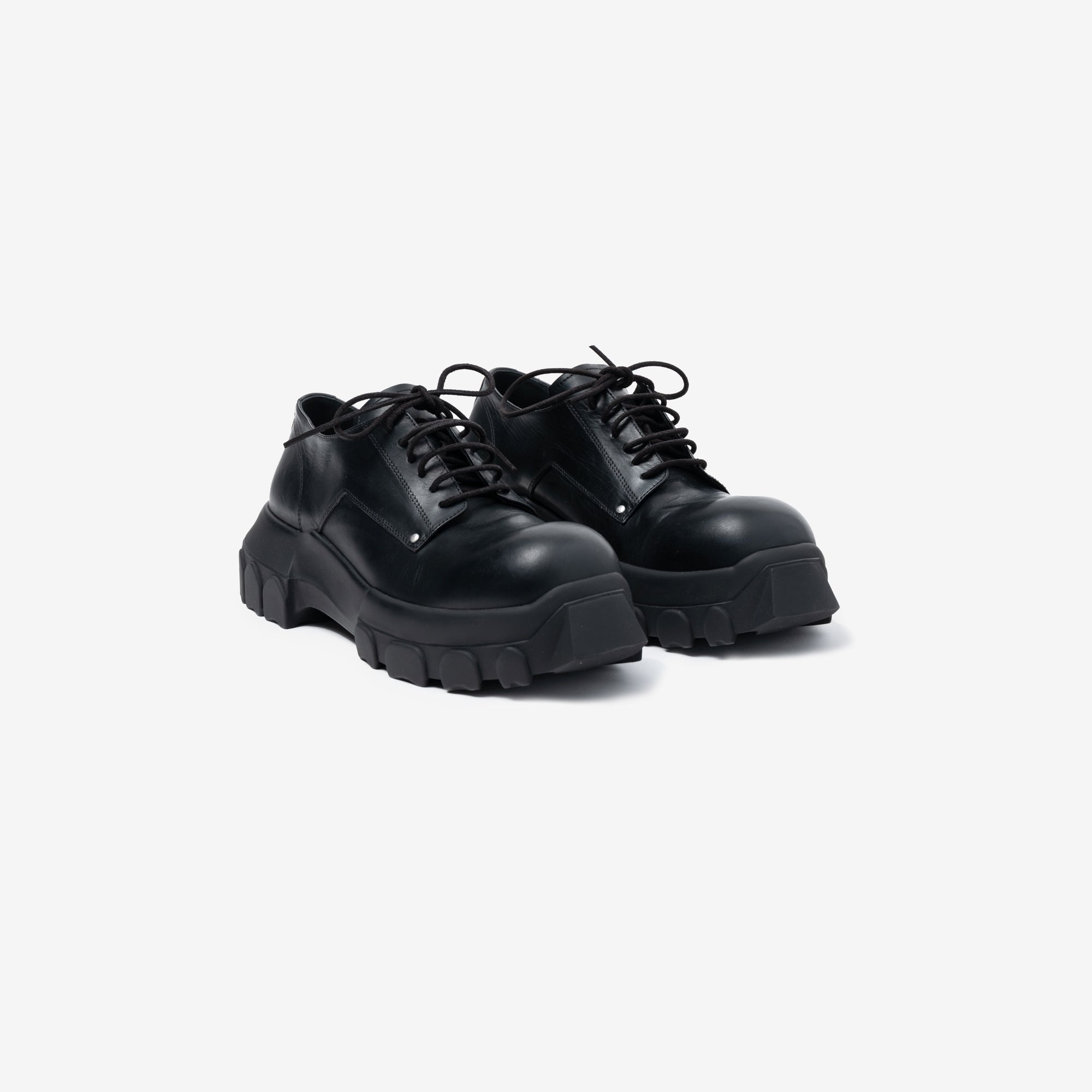 Rick Owens Lido Laceup Bozo Tractor Boots Black - 1