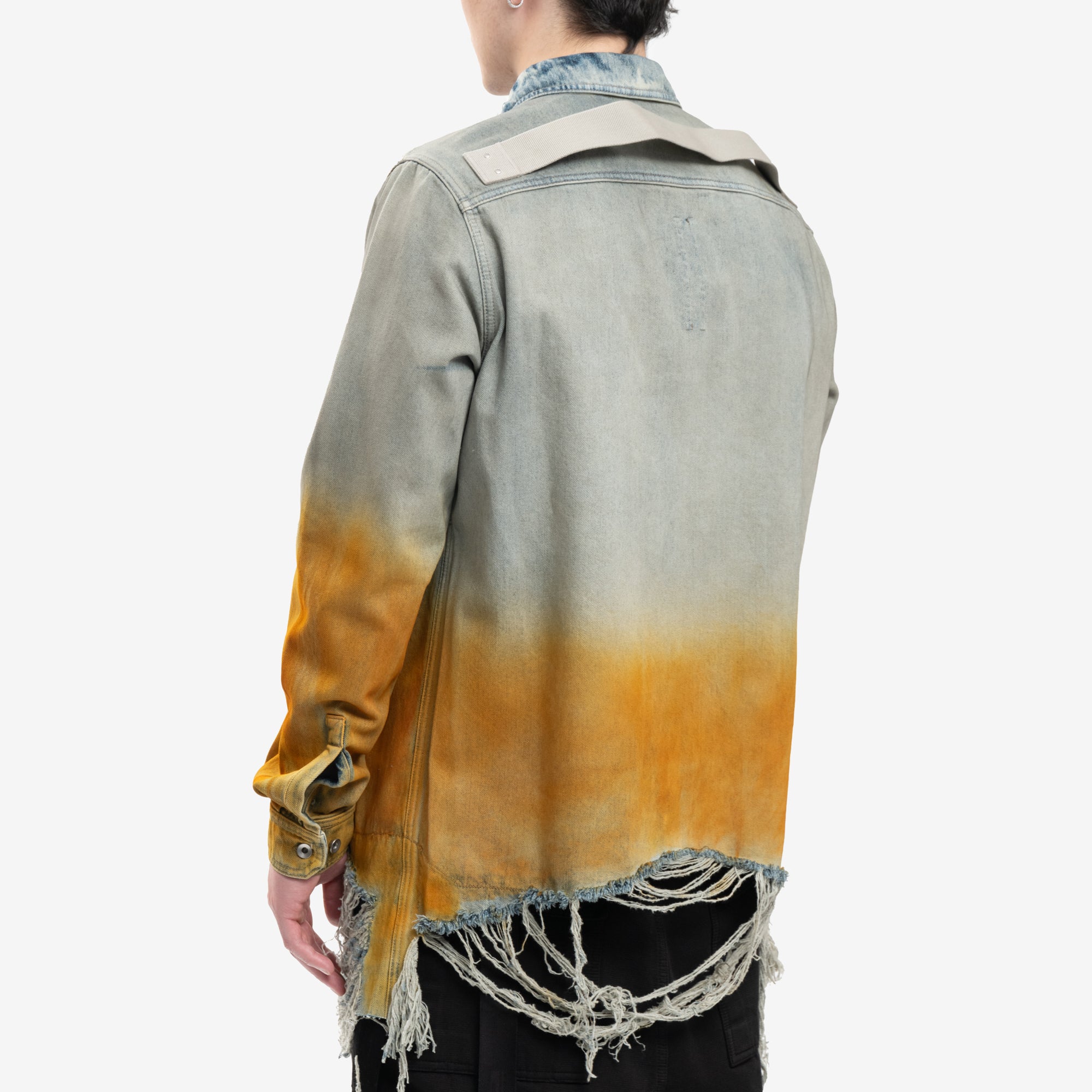 Rick Owens DRKSHDW Degrade Denim Outershirt Sky/Orange Degrade - 4