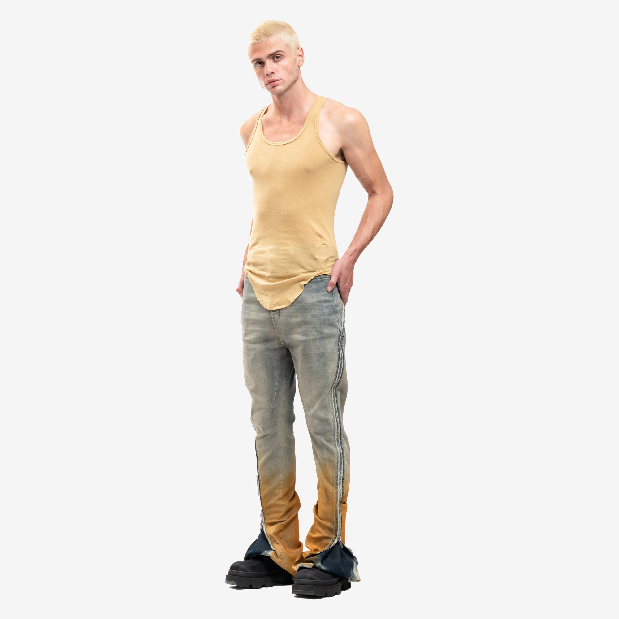 Rick Owens DRKSHDW Bolan Banana Denim Pants Sky Orange - 2