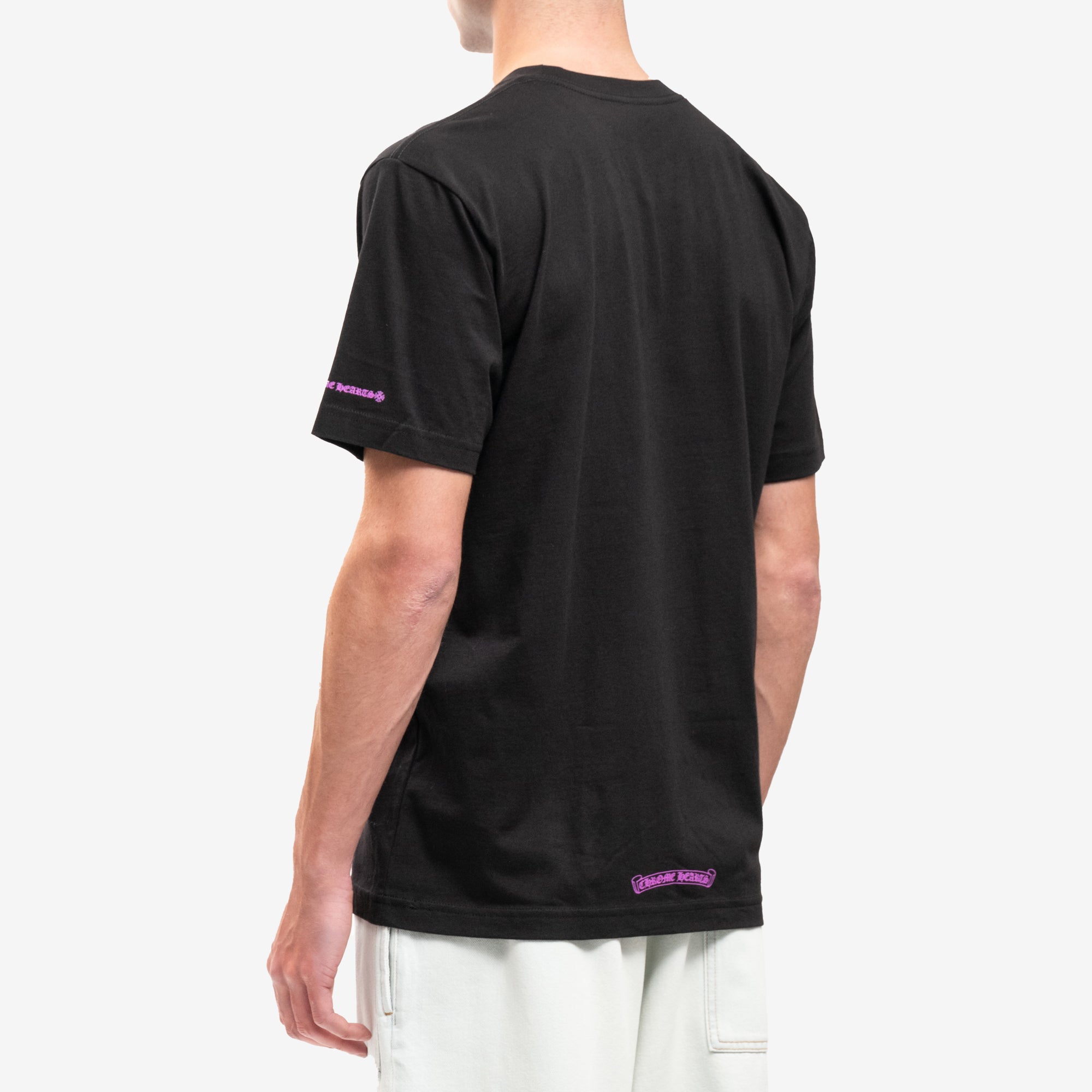 Chrome Hearts Purple Collar Script T-Shirt Black - 4