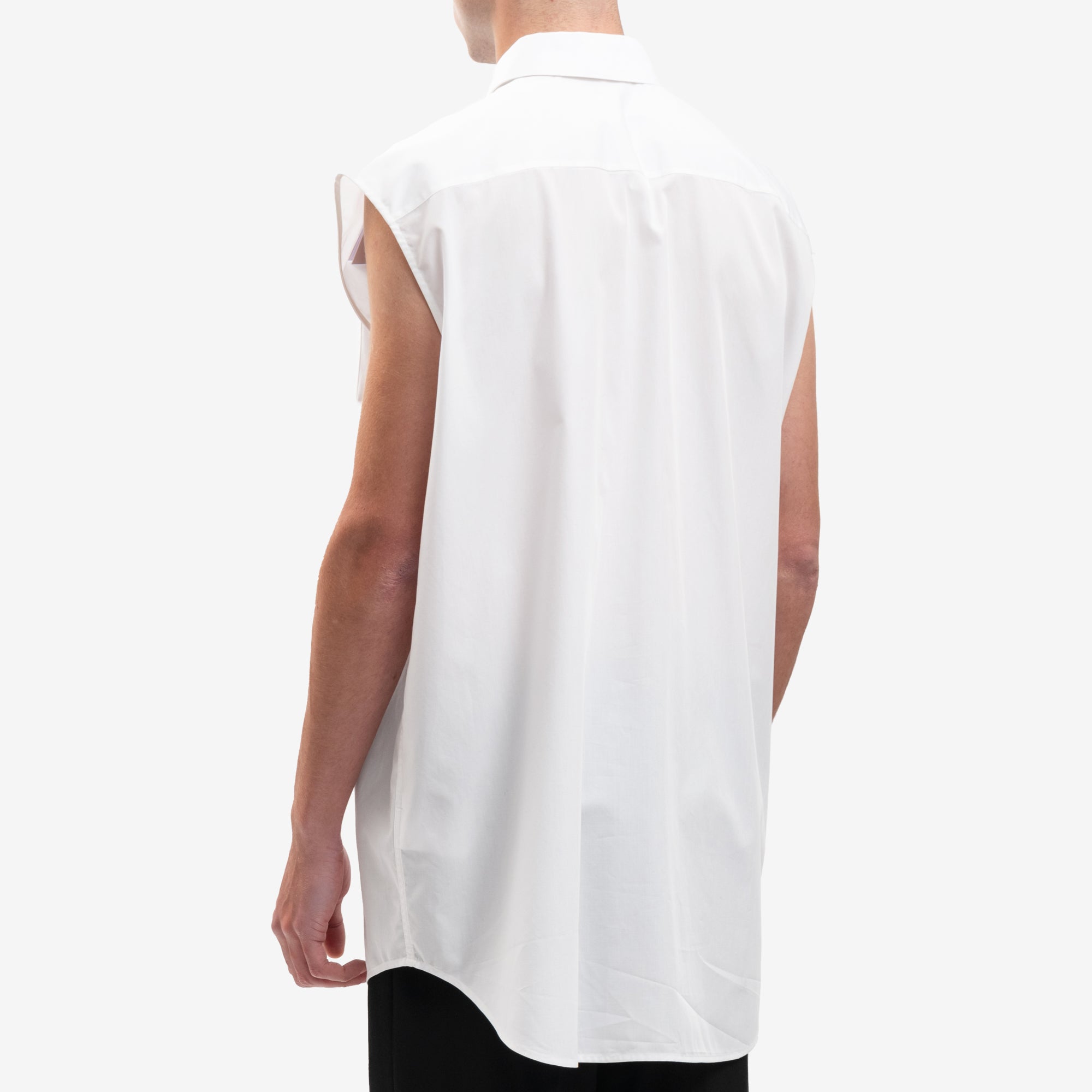 Helmut Lang Sleeveless Oversize Shirt White - 4