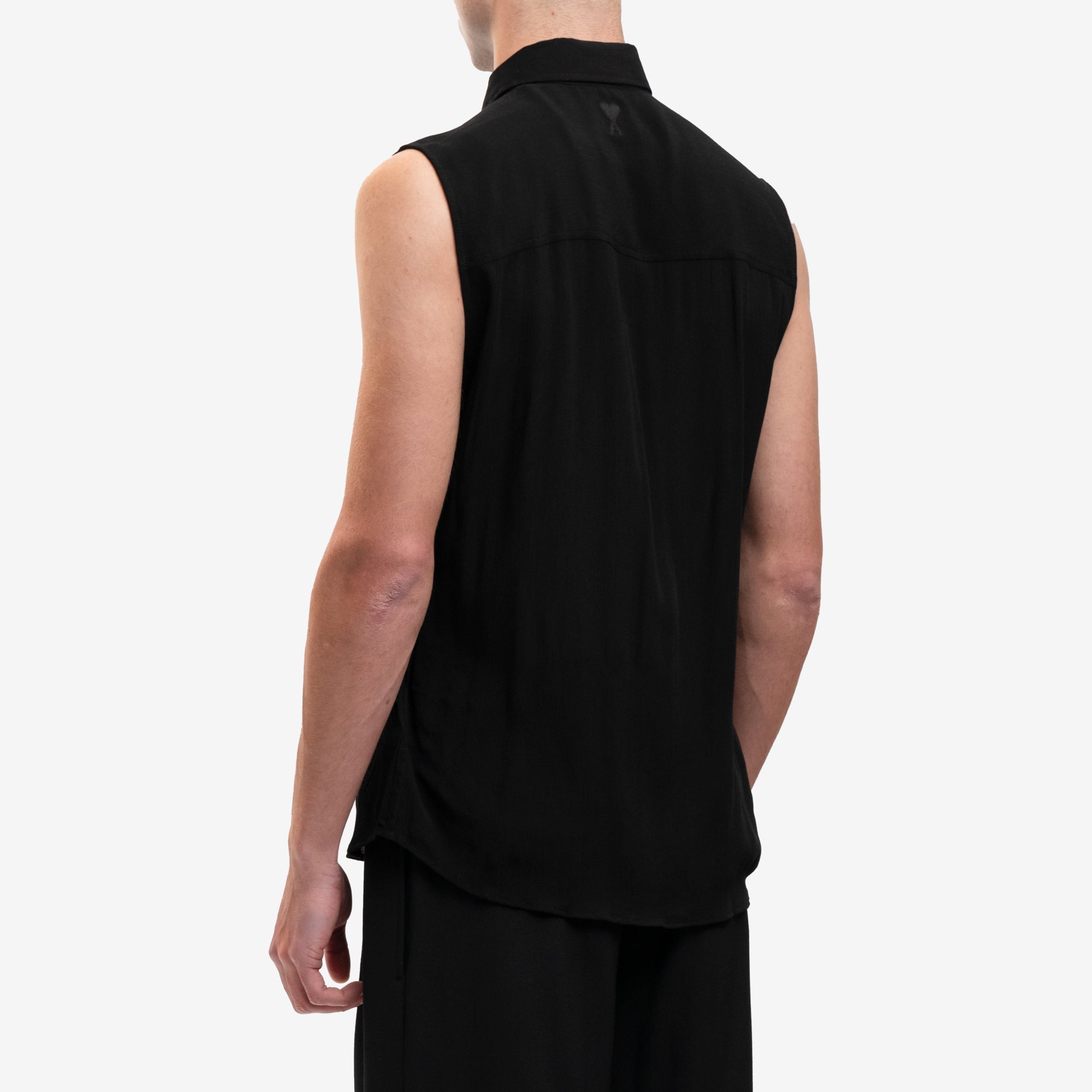 AMI Chemise Fit Sleeveless Shirt Black - 4