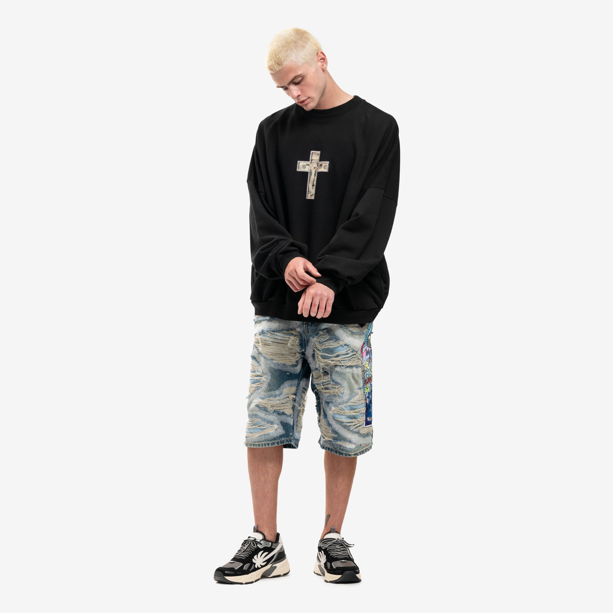 Willy Chavarria Hooligan Sweatshirt Black - 5