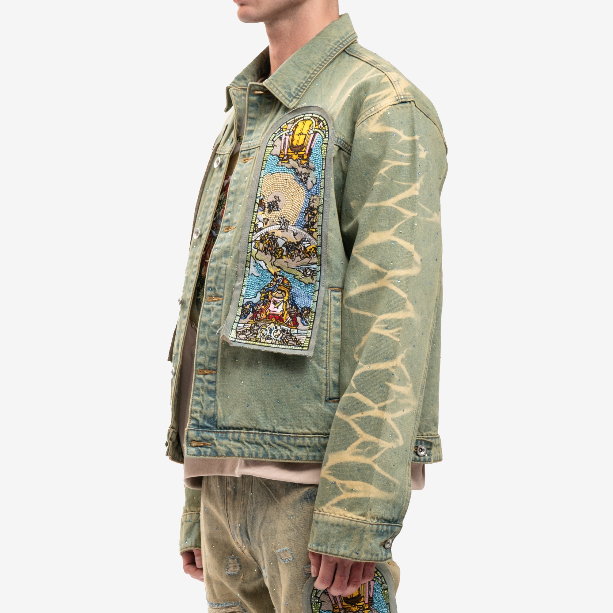 Who Decides War Unfurled Denim Jacket Blue - 3