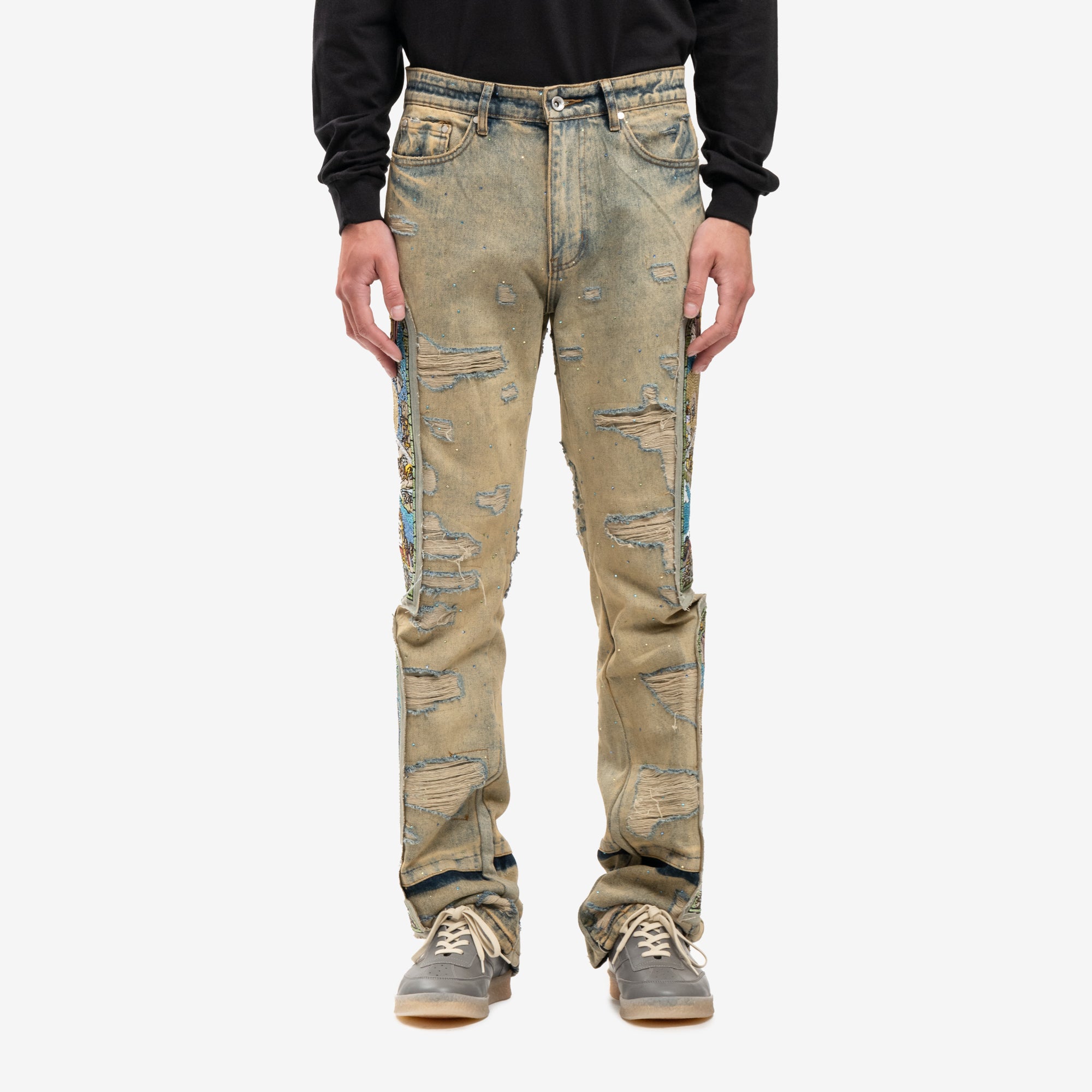 Who Decides War Unfurled Denim Jeans Blue - 1