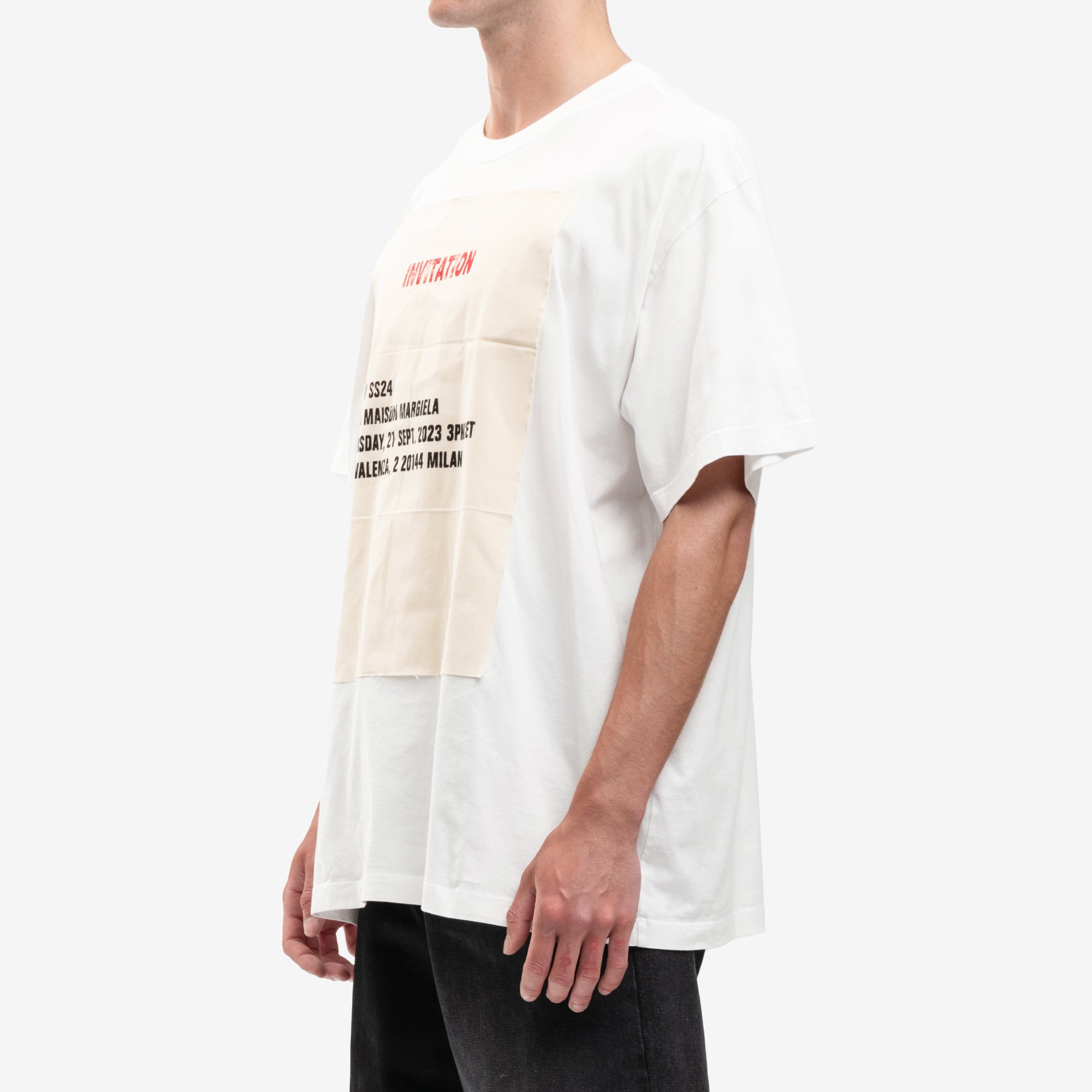 Maison Margiela MM6 Mens Invitation T-Shirt in Off White