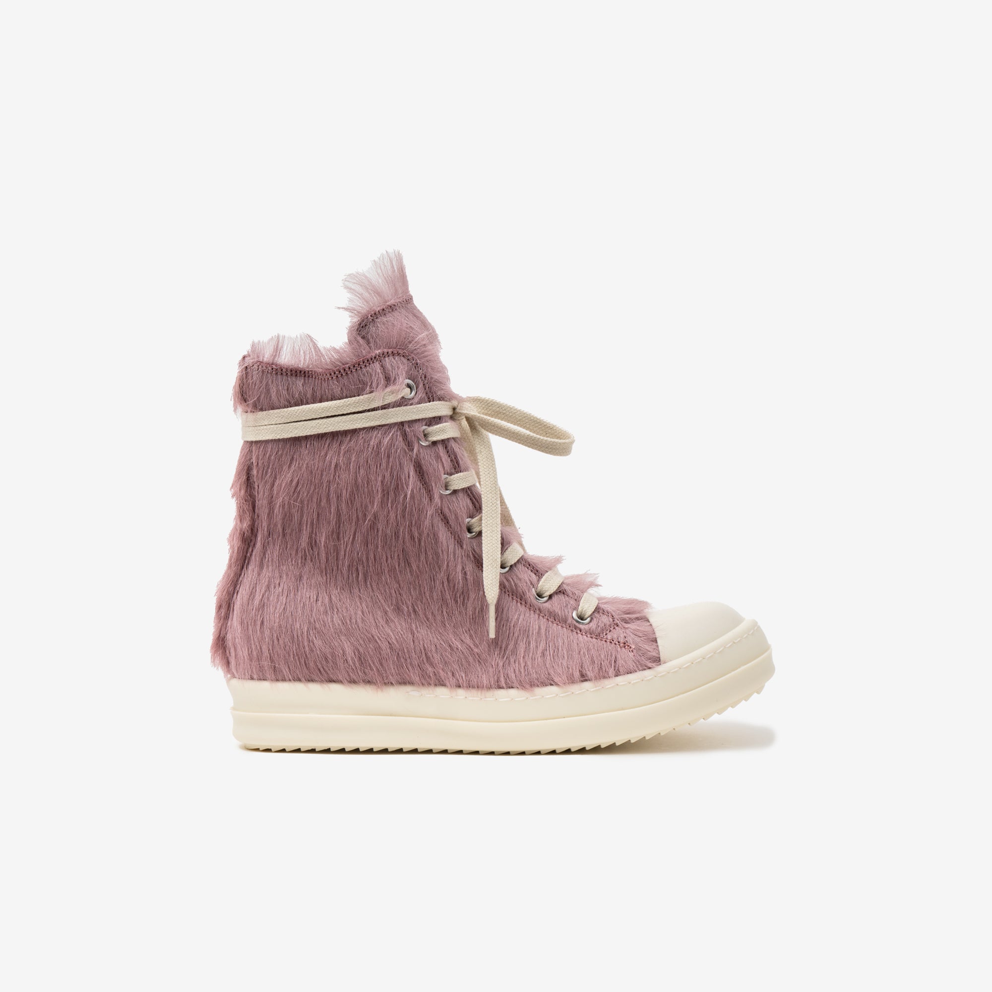 Rick Owens Womens Fur High - Top Sneakers Pink - 3