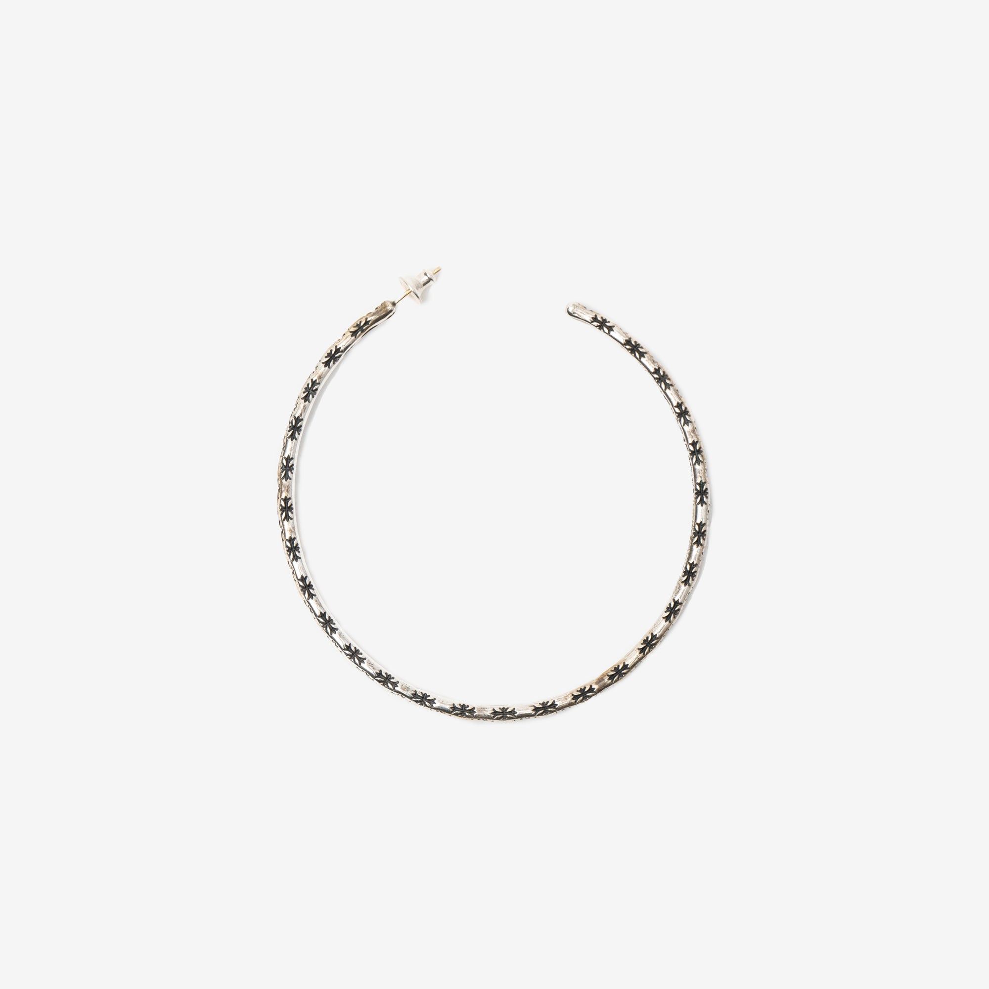 Chrome Hearts Hoop Tiny E Earring Silver - 2