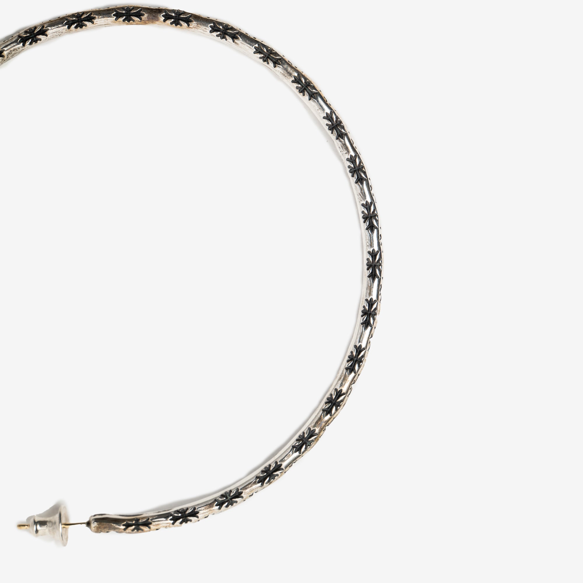 Chrome Hearts Hoop Tiny E Earring Silver - 3