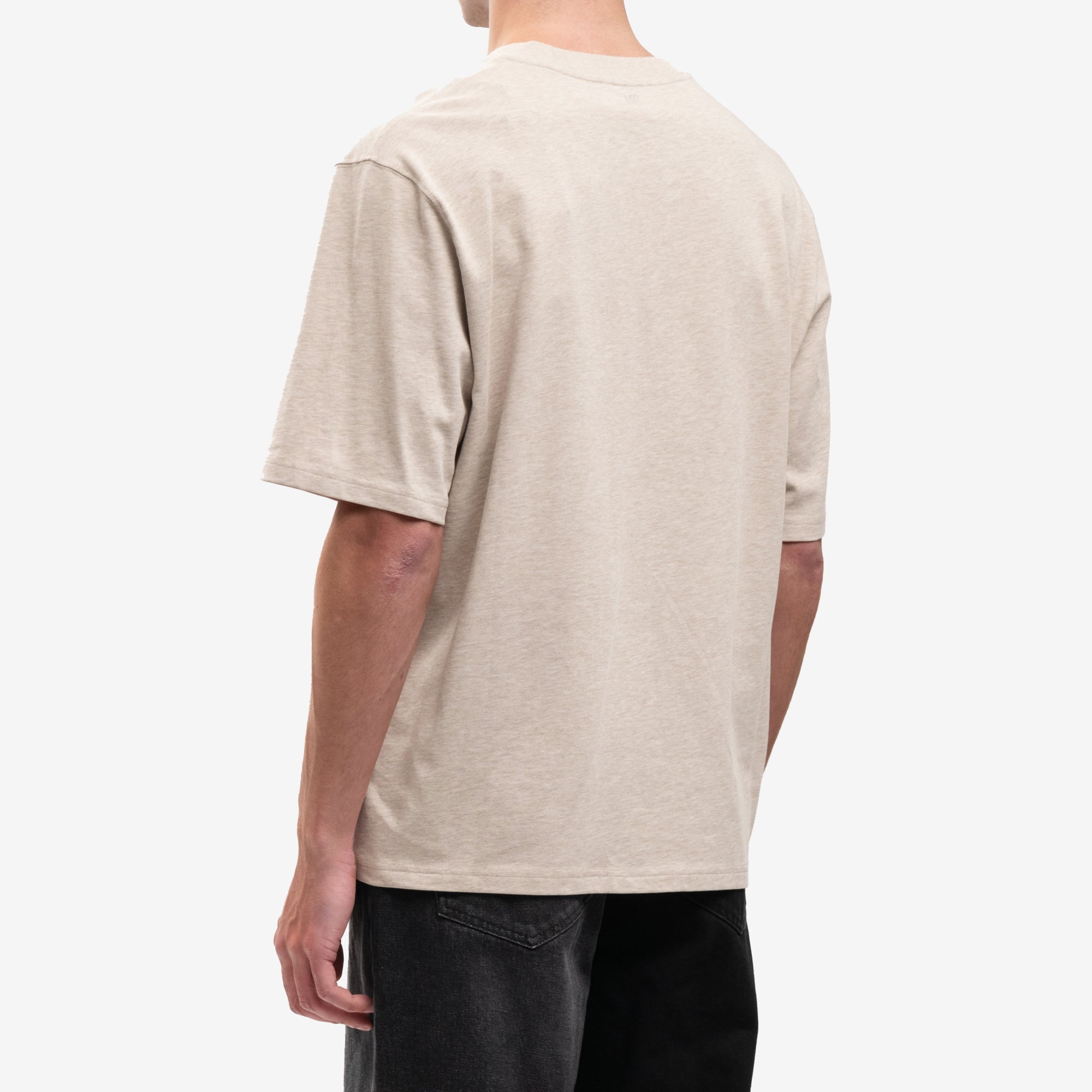 AMI Red Ami de Coeur Beige T-Shirt Heather Light Beige - 4