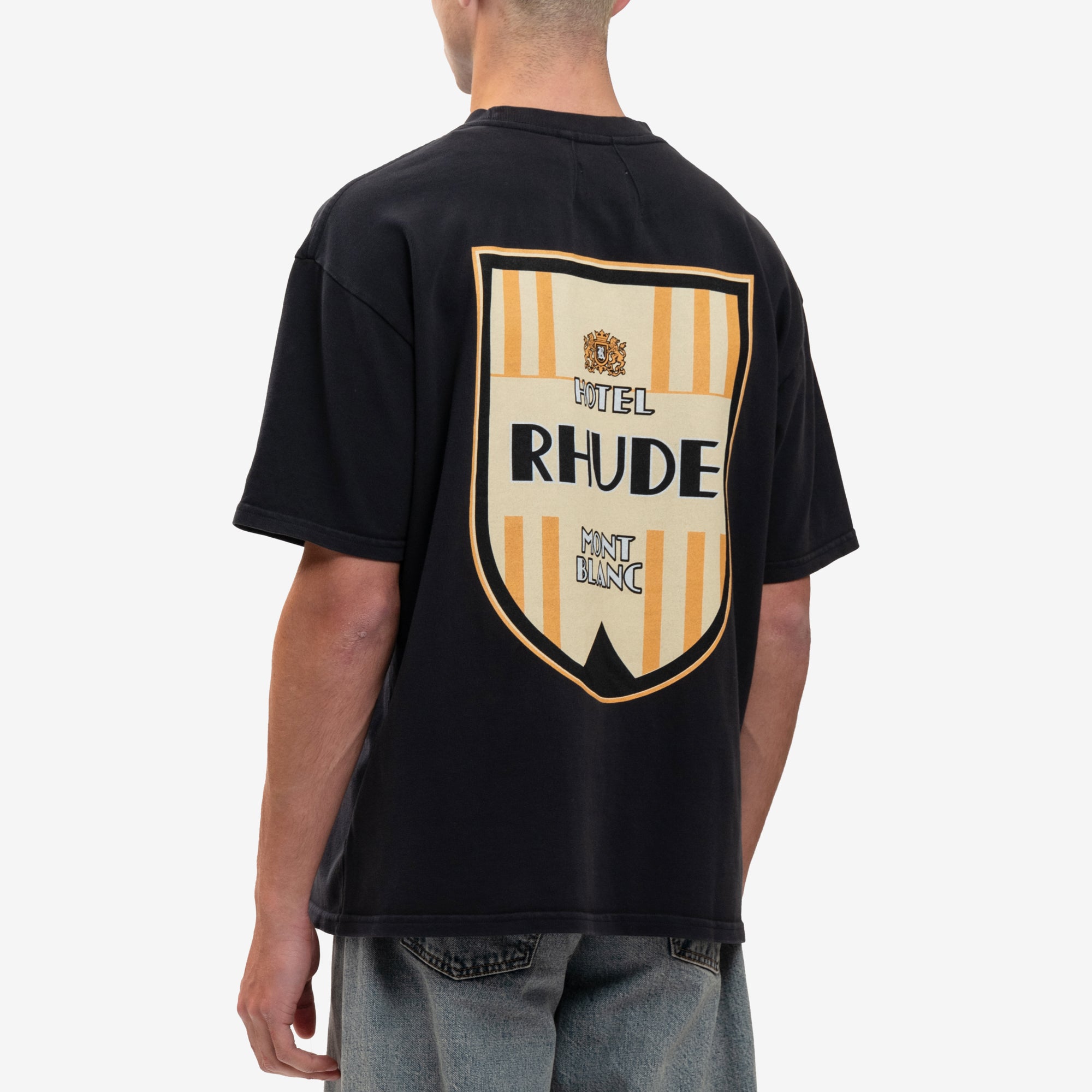 Rhude Mont Blanc Hotel Vintage T-Shirt Vintage Black - 4