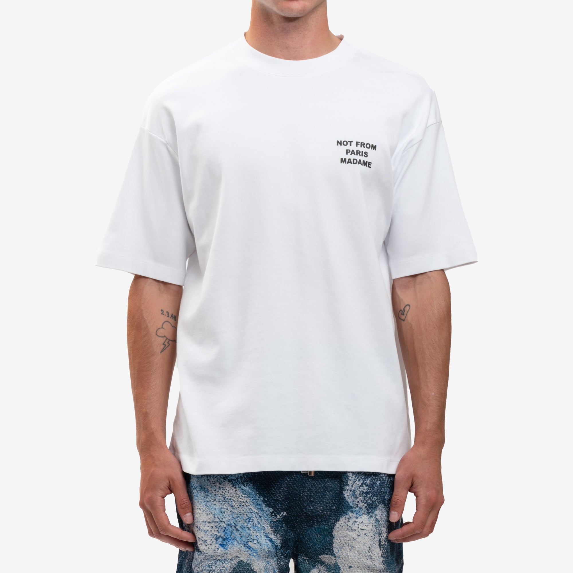 Drôle de Monsieur Le T-Shirt Slogan Optic White - 1