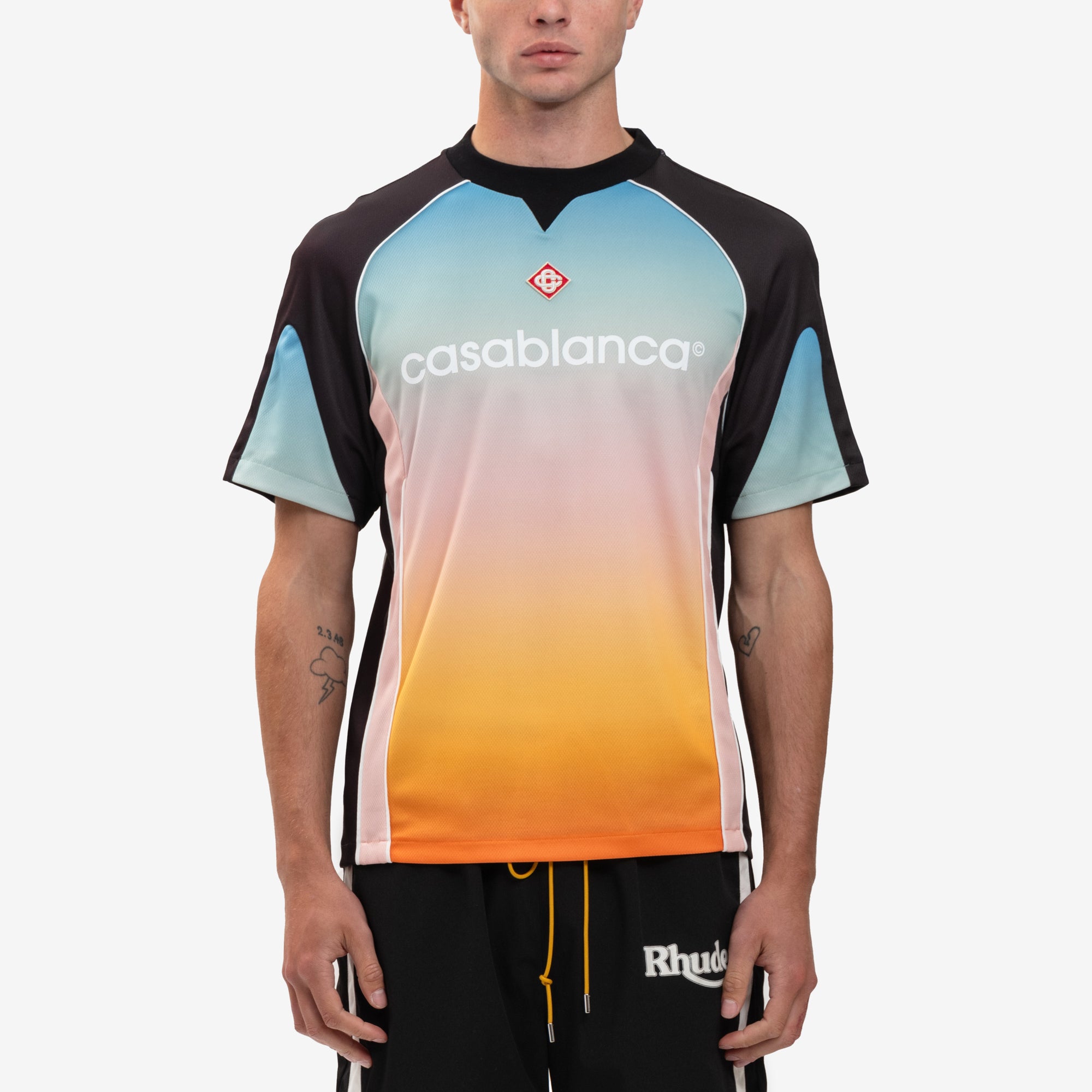 Casablanca Birdseye Mesh Football Shirt Multi - 1