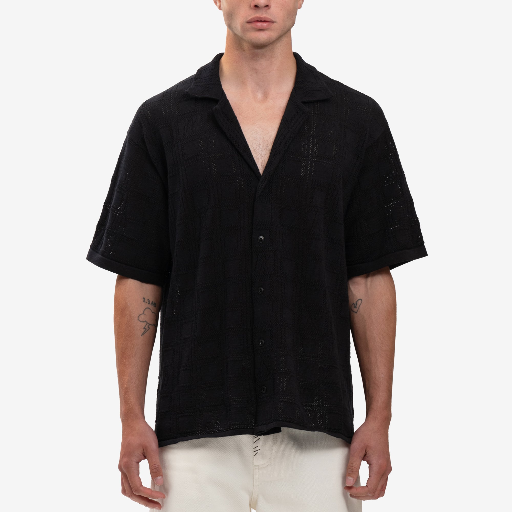 Represent Black Lace Knit Shirt Black - 1