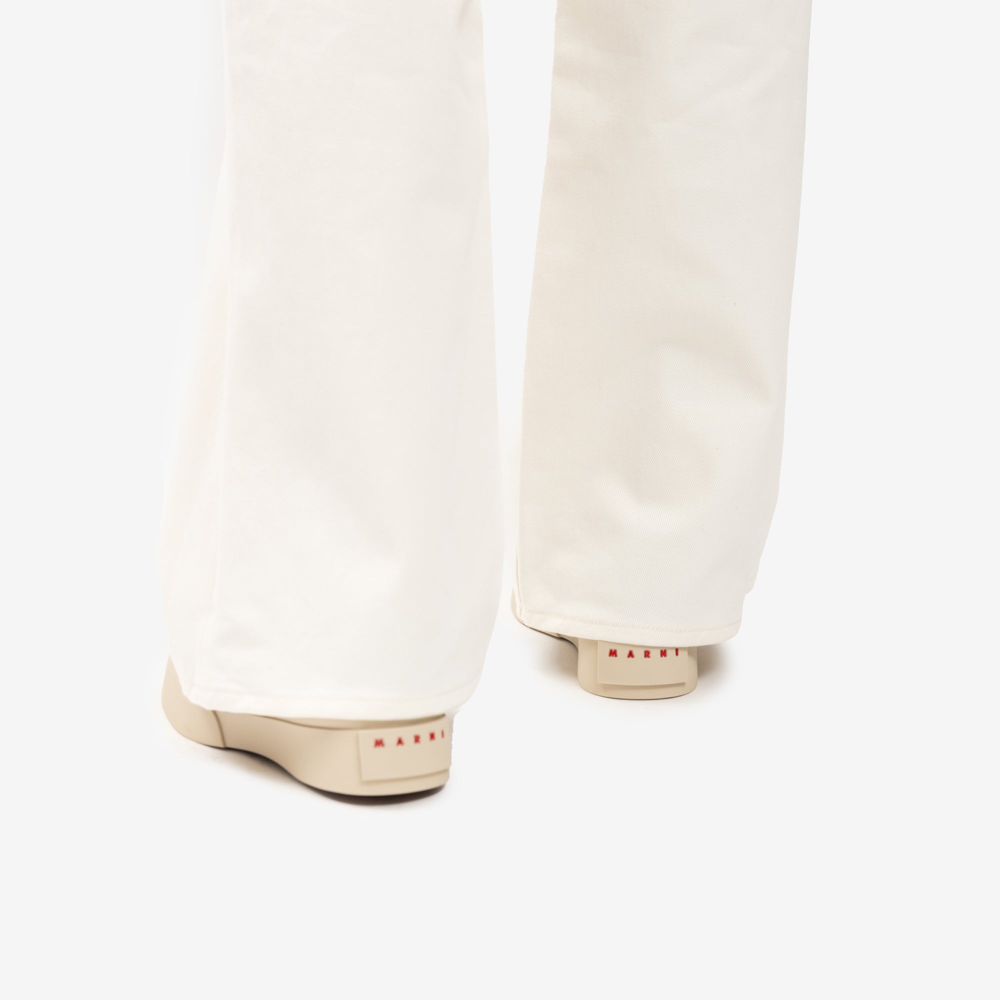 MARNI Stitch Logo Lace Belt Jeans Lily White - 7