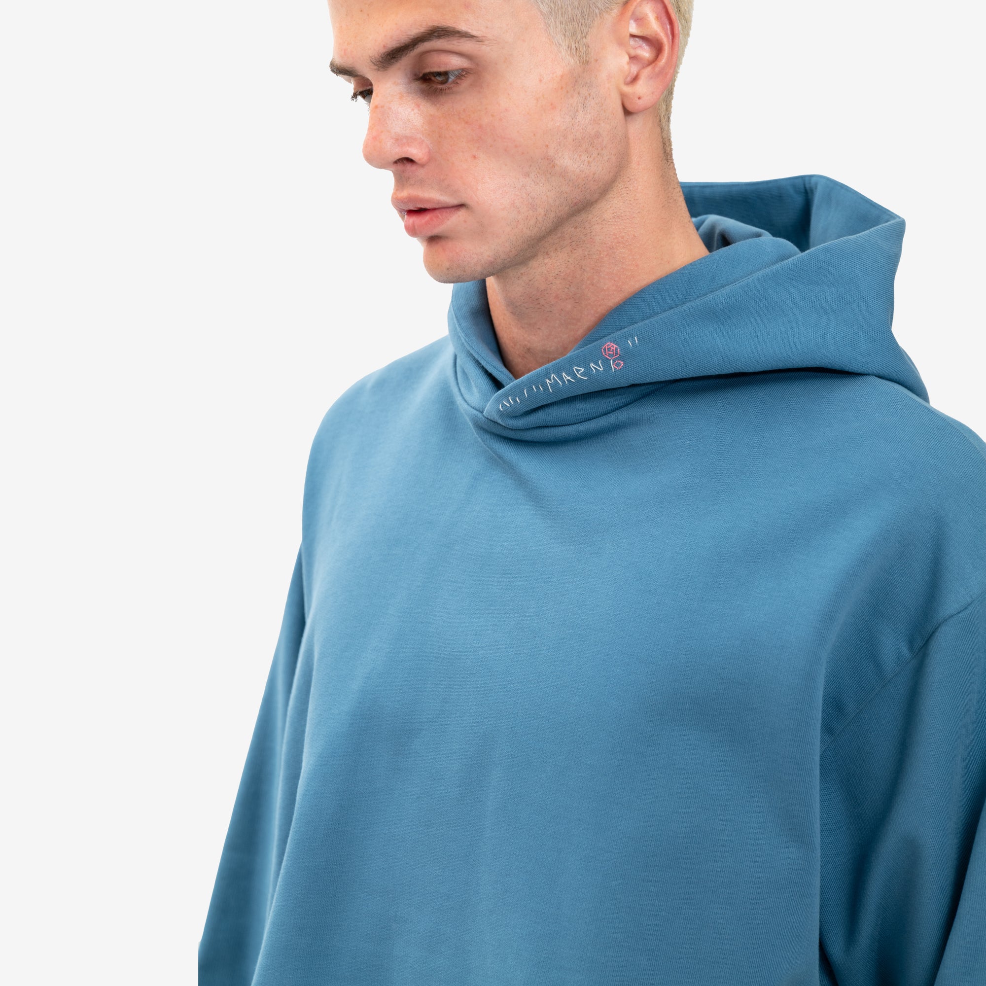 MARNI Stitch Collar Logo Hoody Opal - 5
