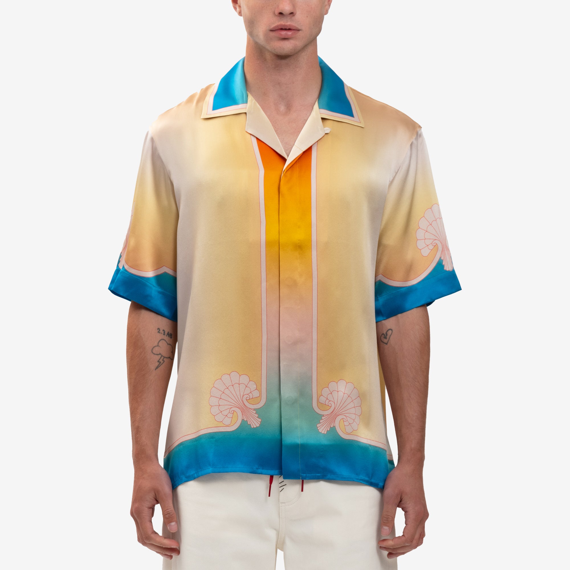 Casablanca Larc Colore SS Silk Shirt Yellow - 1