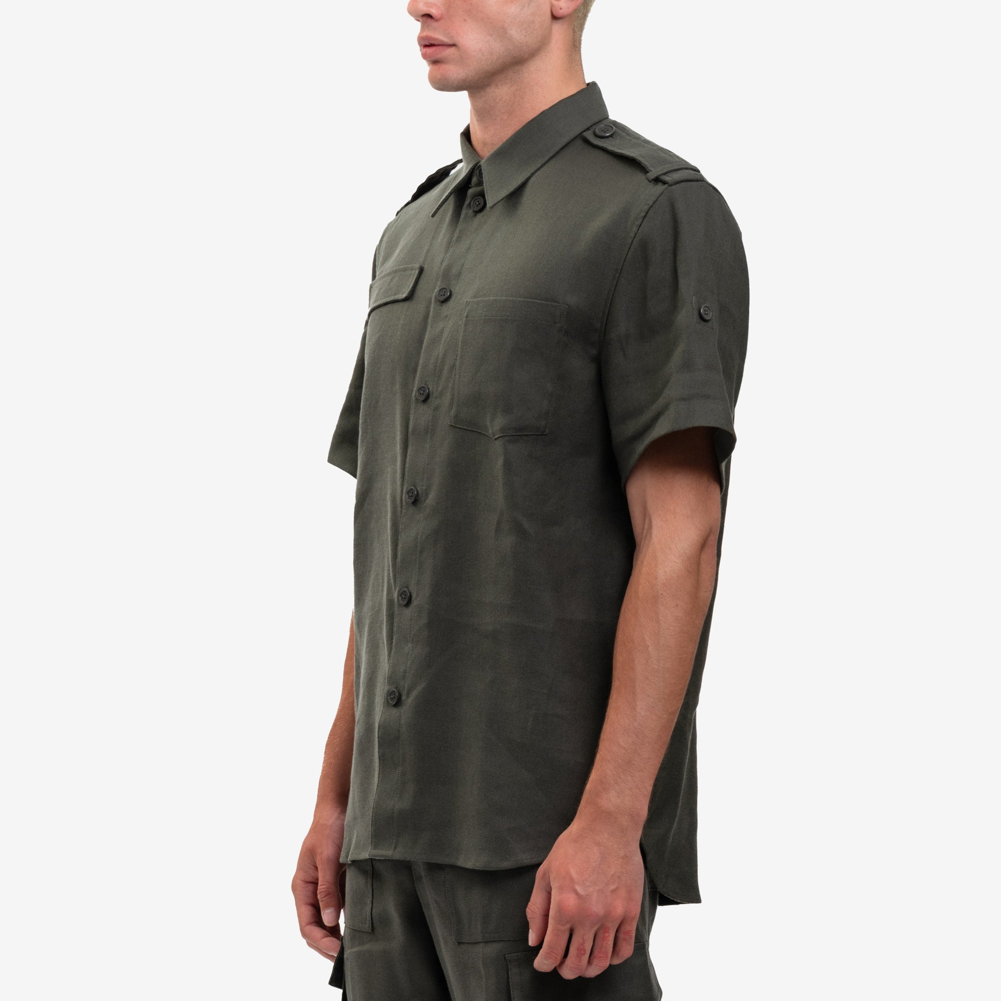 Helmut Lang Epaulette SS Shirt Graphite - 3