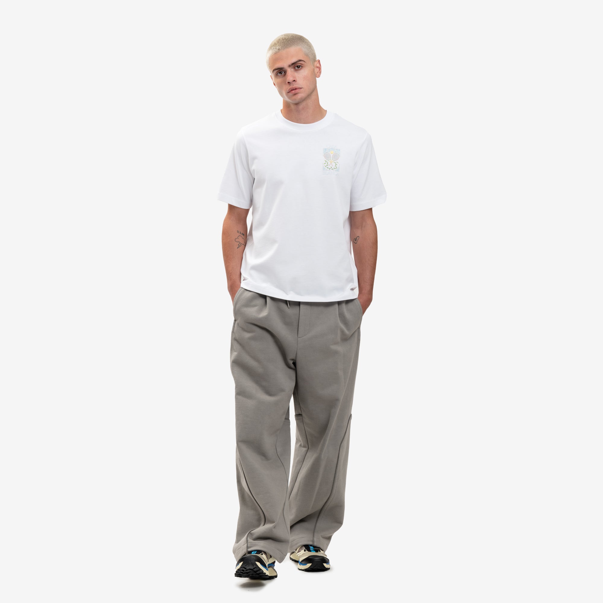 Juun.J Dyed Wide Jersey Pants Beige - 2