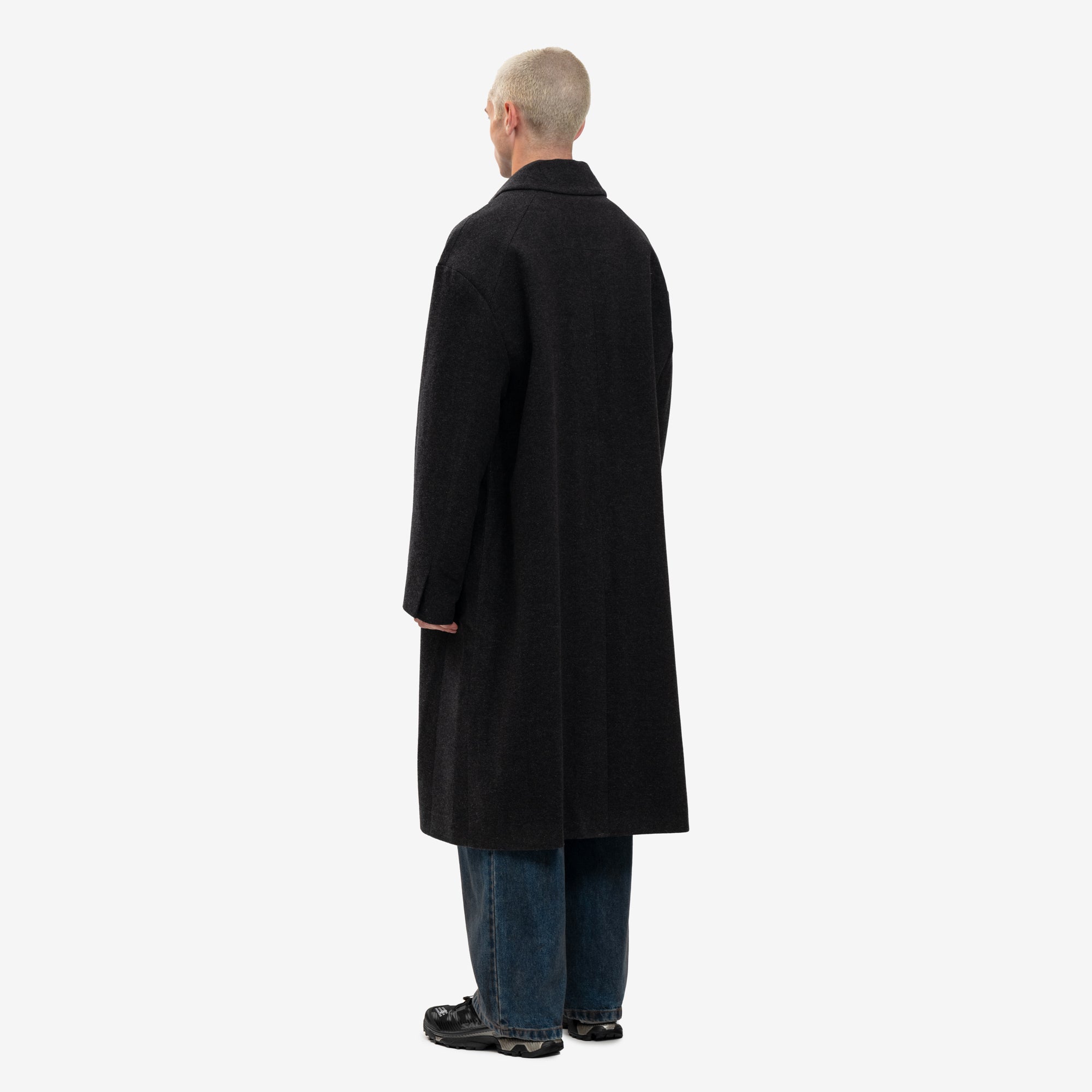 Juun.J Herringbone Balmacaan Coat Ash - 4