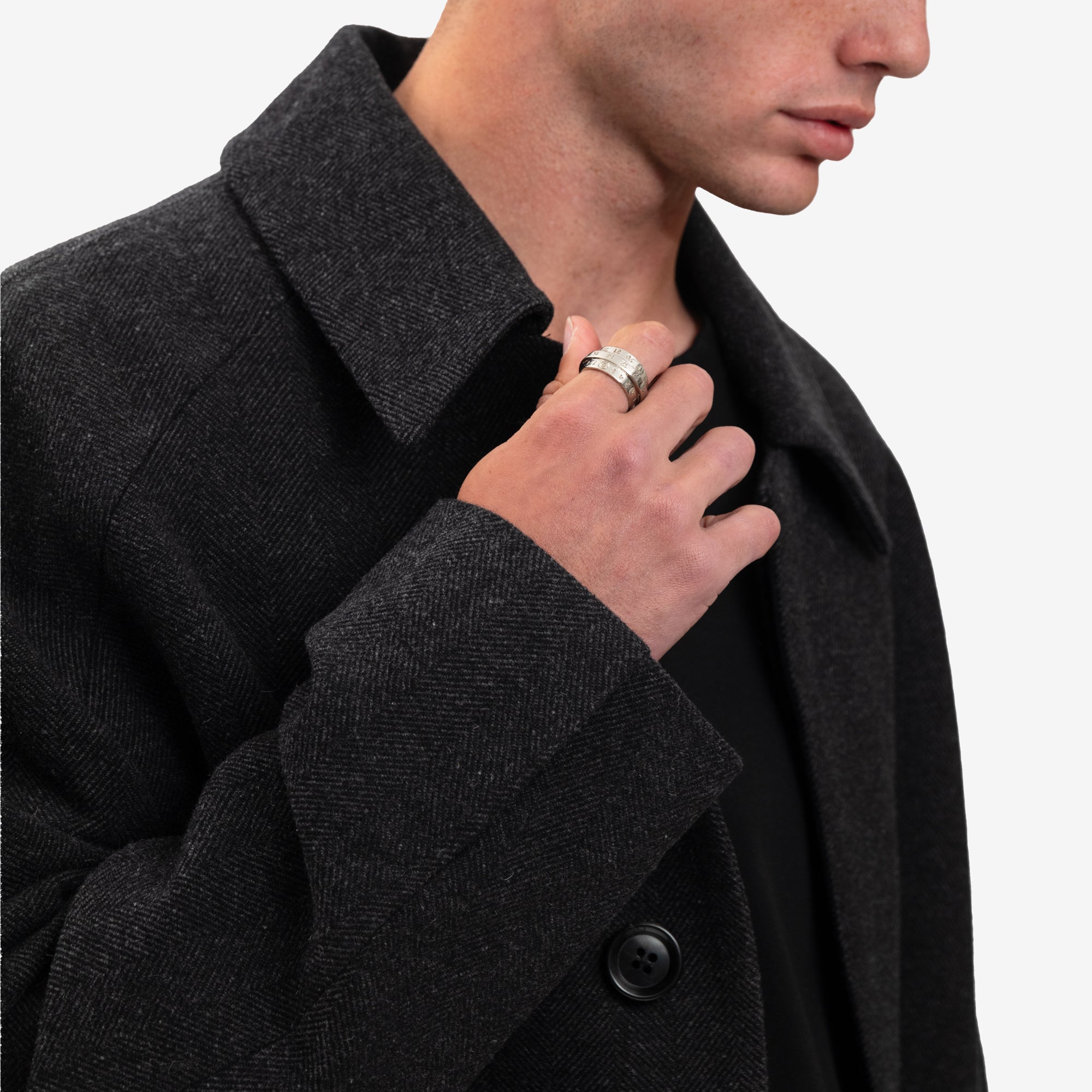 MM6 Triple Band Logo Ring Silver - 2