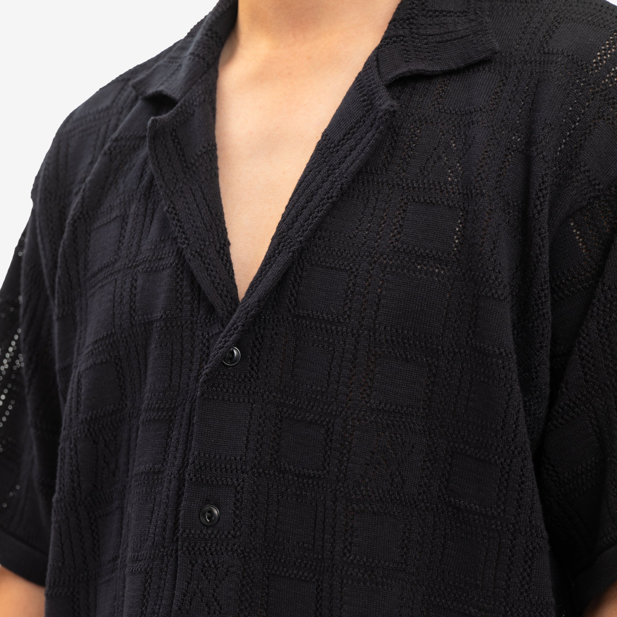 Represent Black Lace Knit Shirt Black - 5