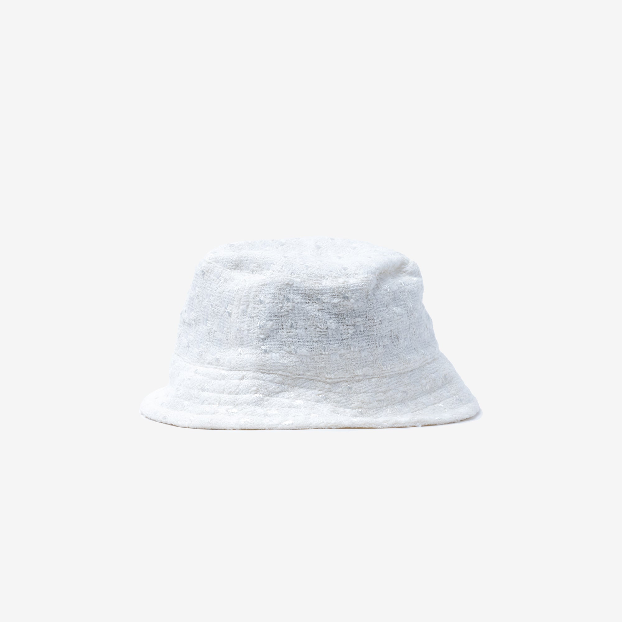 Casablanca Embroidered Tweed Bucket Hat Off White - 2