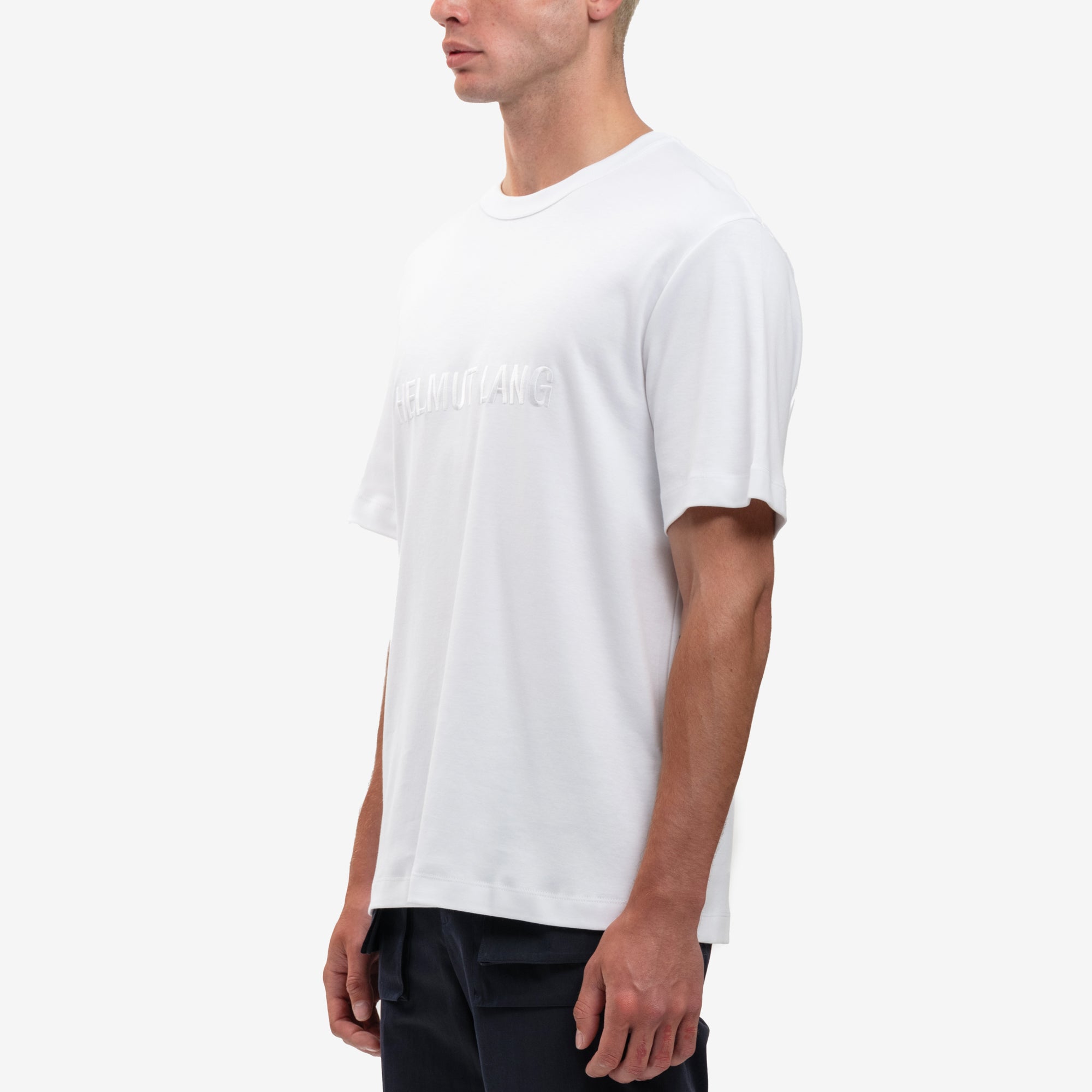 Helmut Lang Tonal Logo Heavy Cotton Tee White - 3