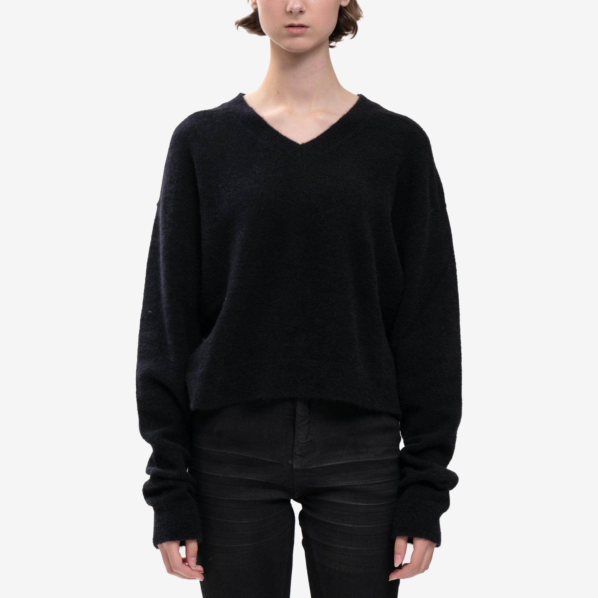 Rick Owens Tommy V - Neck Sweater Black - 6