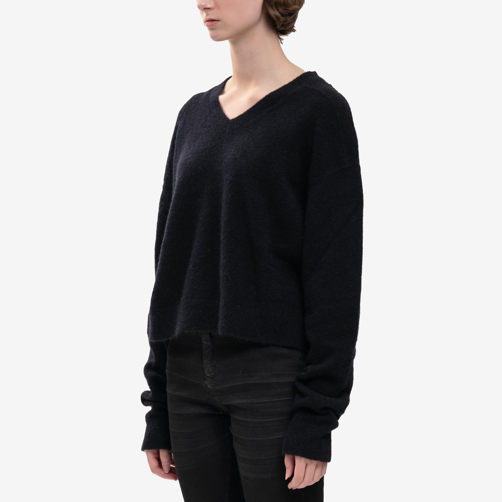 Rick Owens Tommy V - Neck Sweater Black - 7
