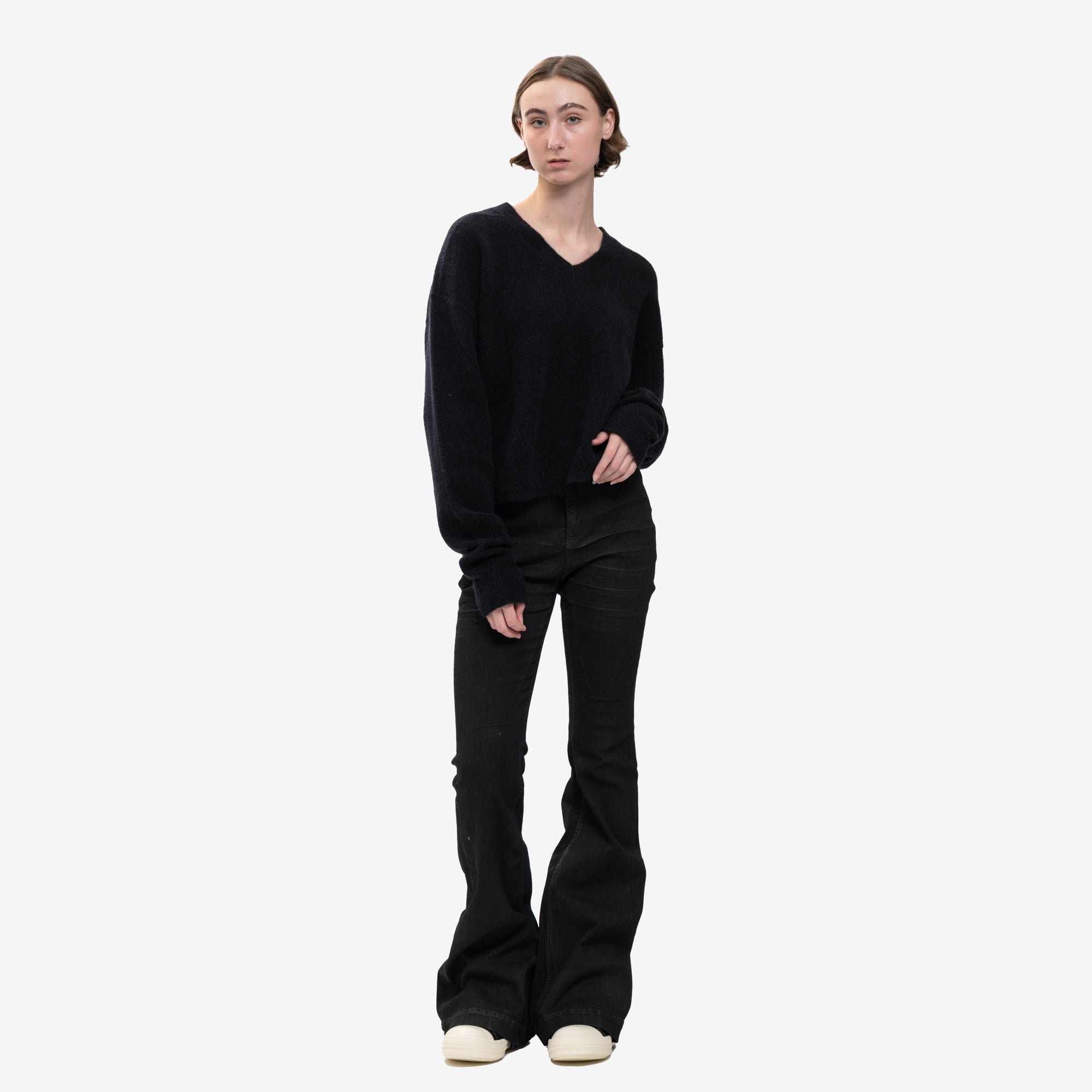 Rick Owens Tommy V - Neck Sweater Black - 2