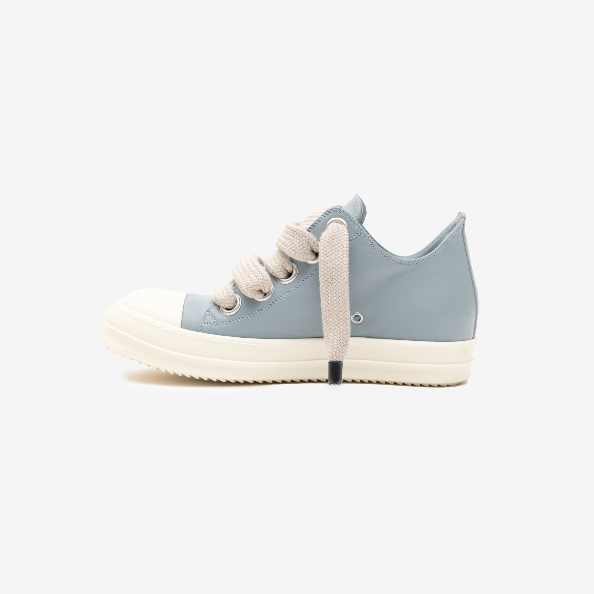 Rick Owens Low - Top Jumbolace Leather Sneakers Pale Blue - 4