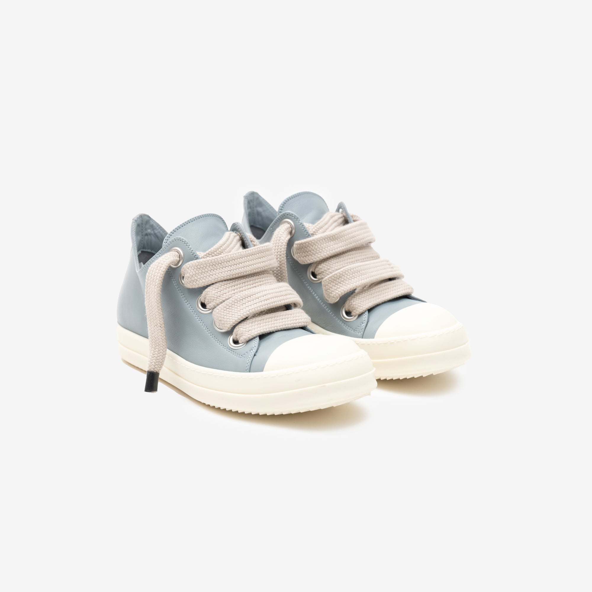 Rick Owens Womens Low - Top Jumbolace Leather Sneakers Pale Blue - 1