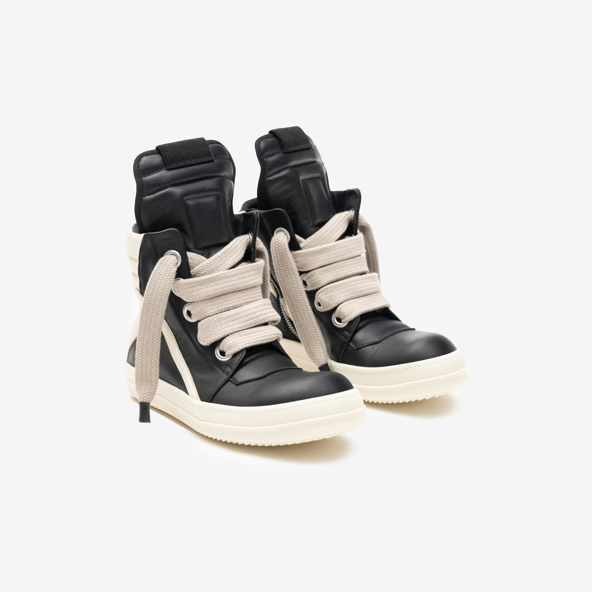 Men Rick Owens Shoes Geobasket Jumbolace Sneakers in Black