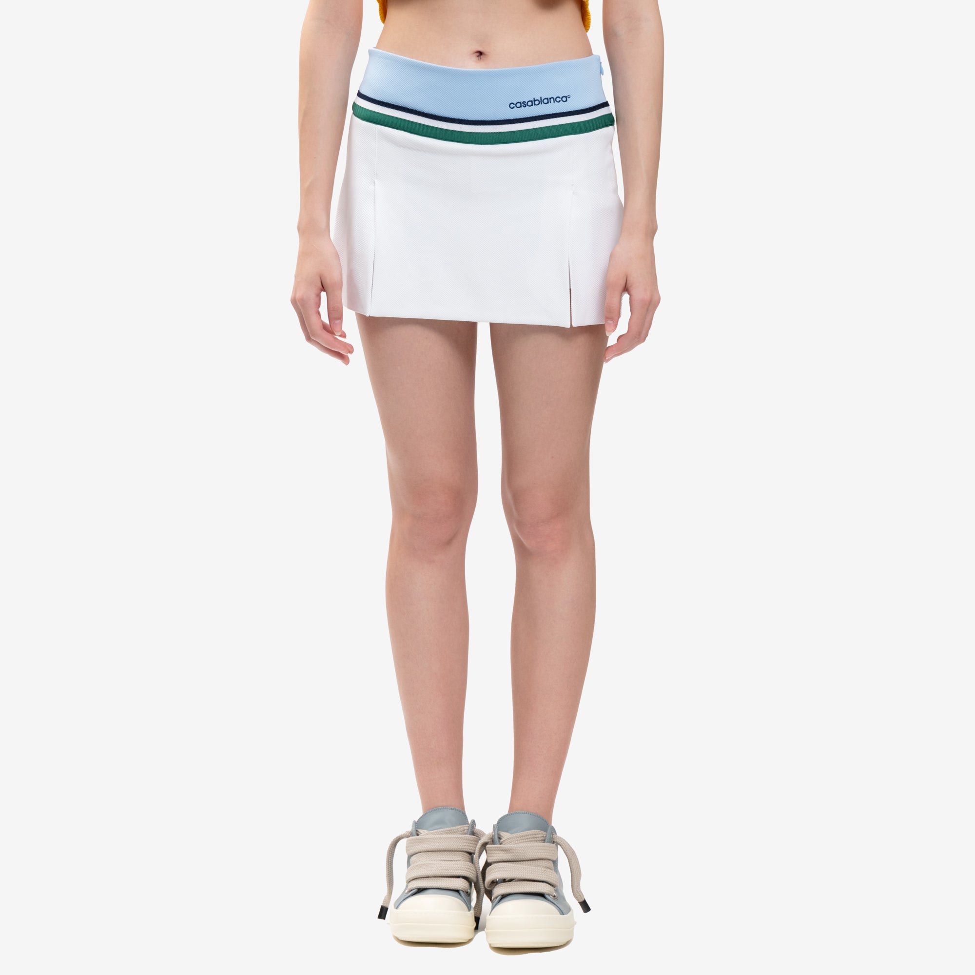 Casablanca Womens Round Pique Panel Skort White - 1