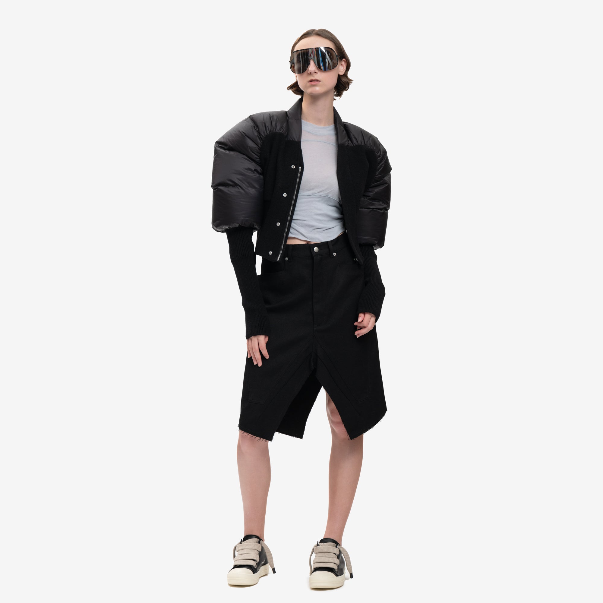 Rick Owens Unisex Slivered Skirt Black - 5