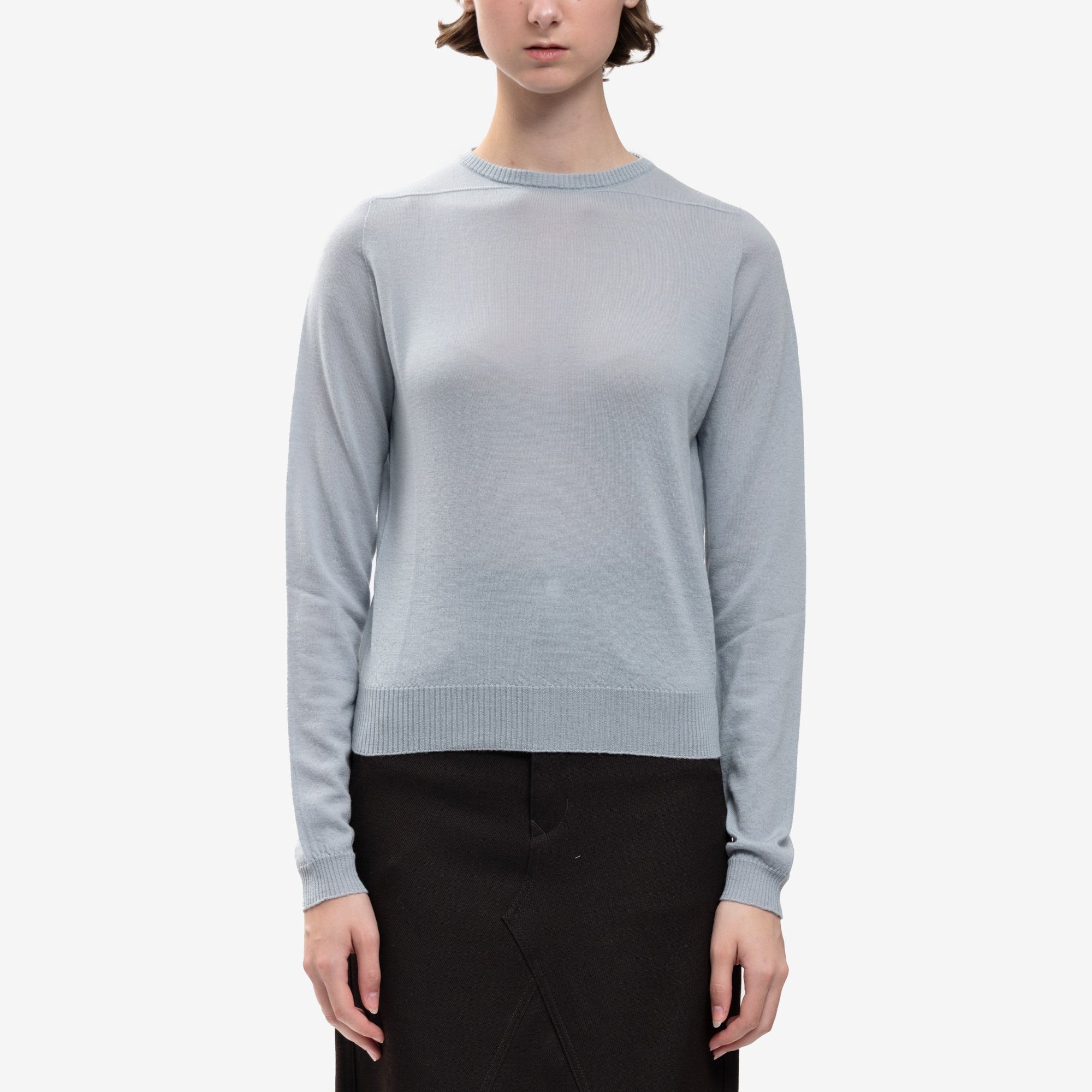 Rick Owens Womens Biker Level Sweater Pale Blue - 1