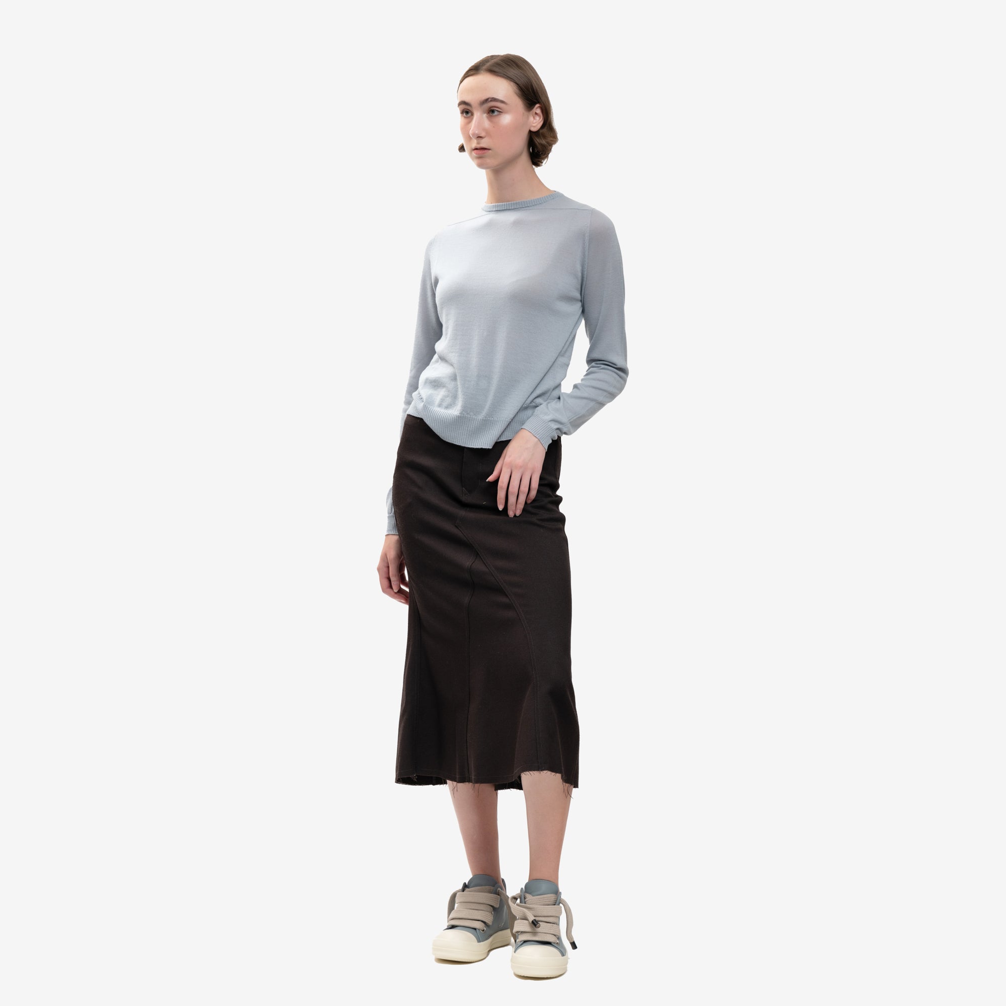 Rick Owens Womens Biker Level Sweater Pale Blue - 2