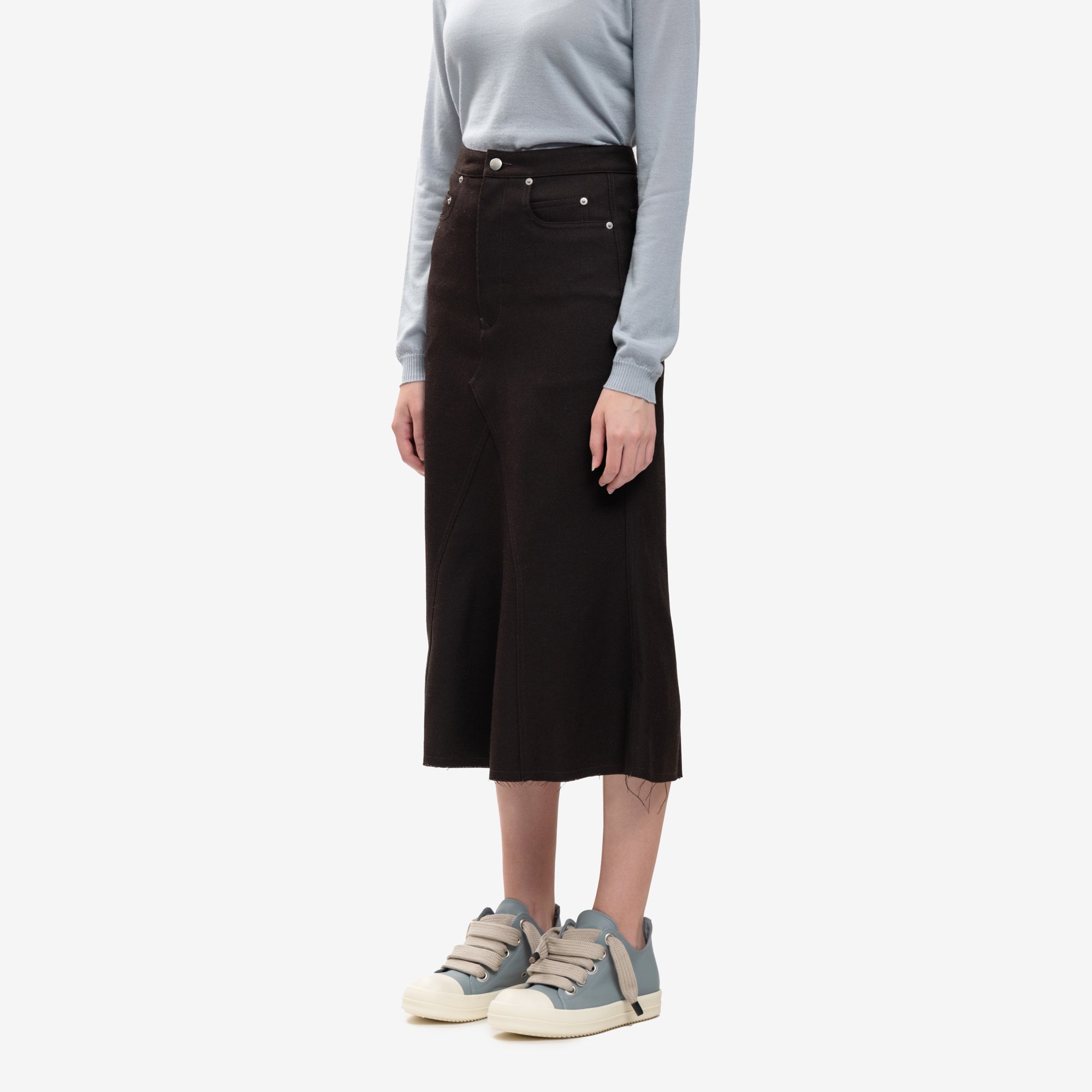 Rick Owens Womens Godet Skirt Dark Dust - 3