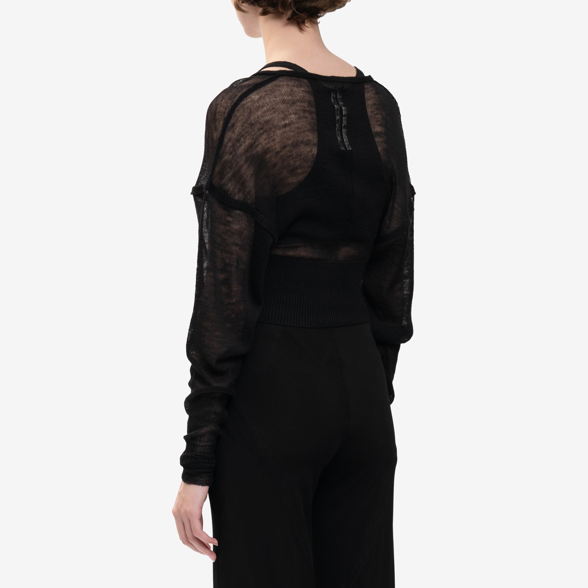 Rick Owens Womens V - Neck Knit Sweater Black - 4