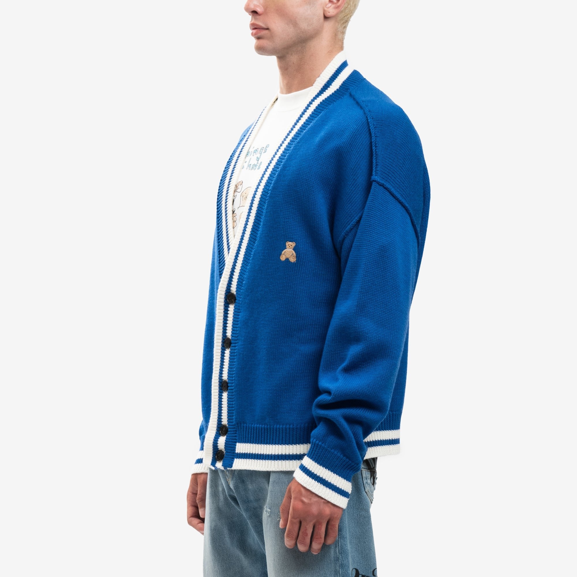 Palm Angels Bear in Mind Cardigan Blue - 3